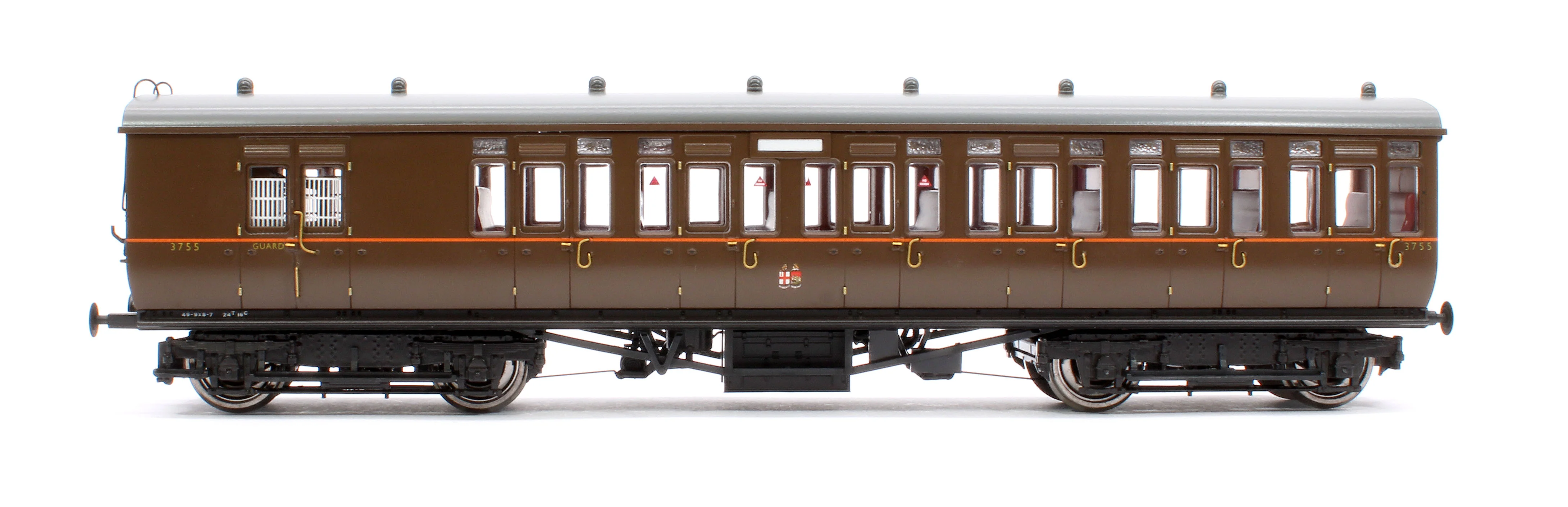 4P-020-401 GWR Toplight Mainline City GWR All Brown Third Brake 3755 Set 5 - Image 2