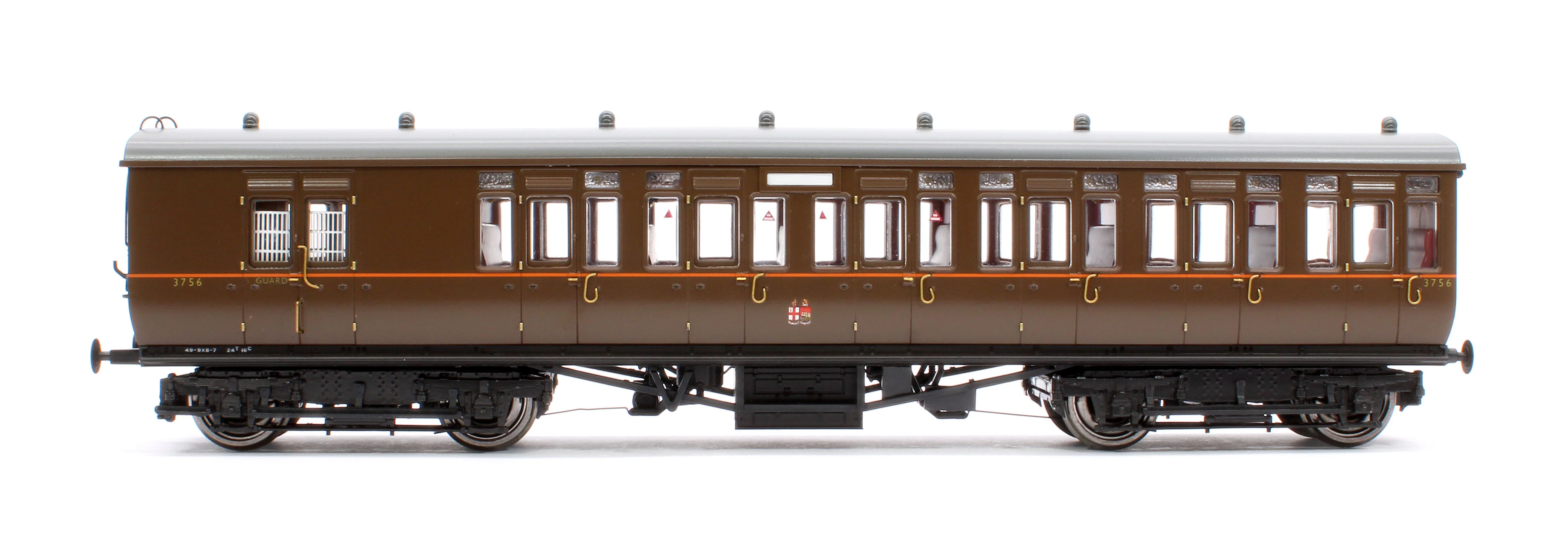 4P-020-402 GWR Toplight Mainline City GWR All Brown Third Brake 3756 Set 5 - Image 2