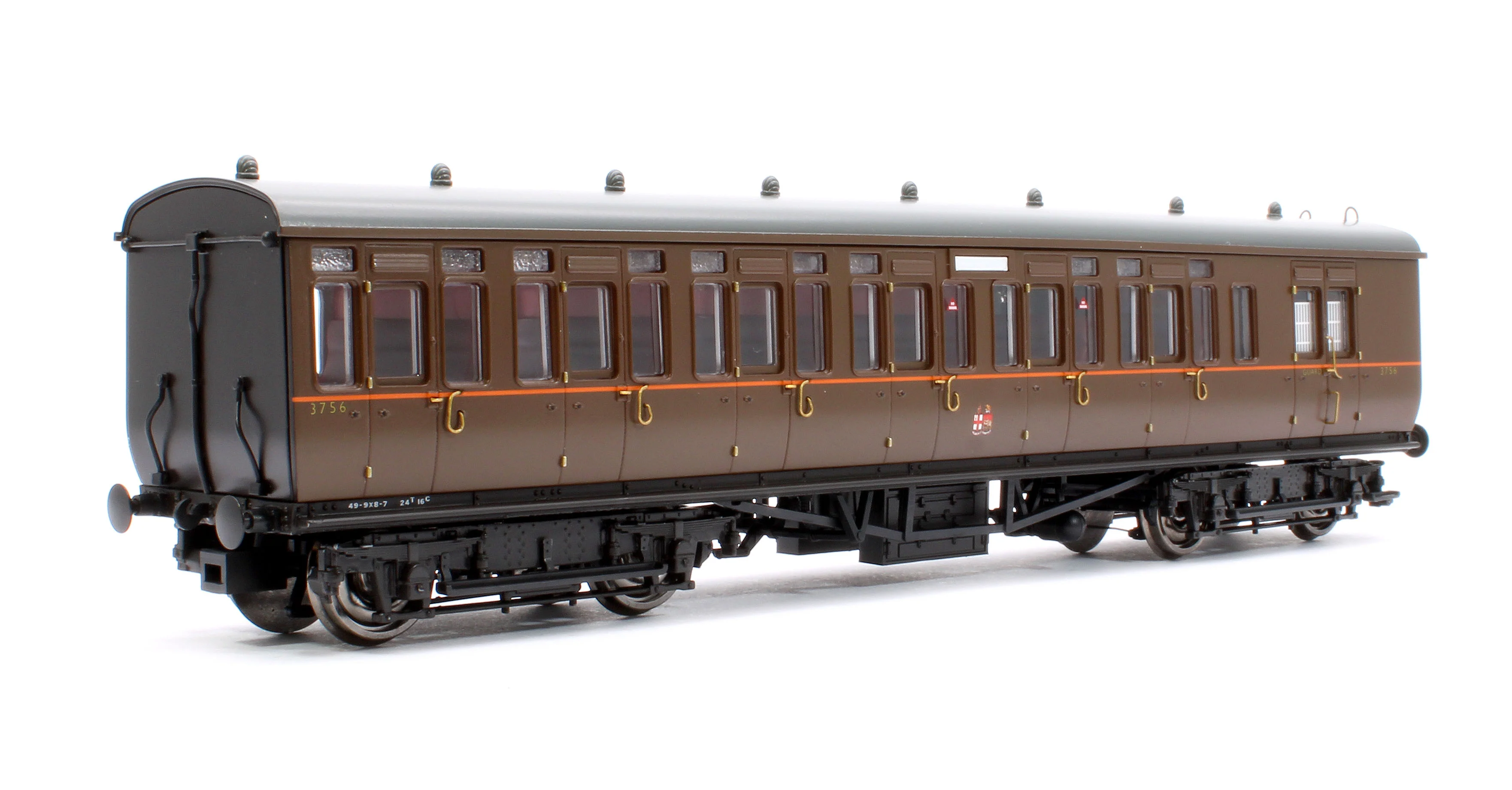 4P-020-402 GWR Toplight Mainline City GWR All Brown Third Brake 3756 Set 5 - Image 3