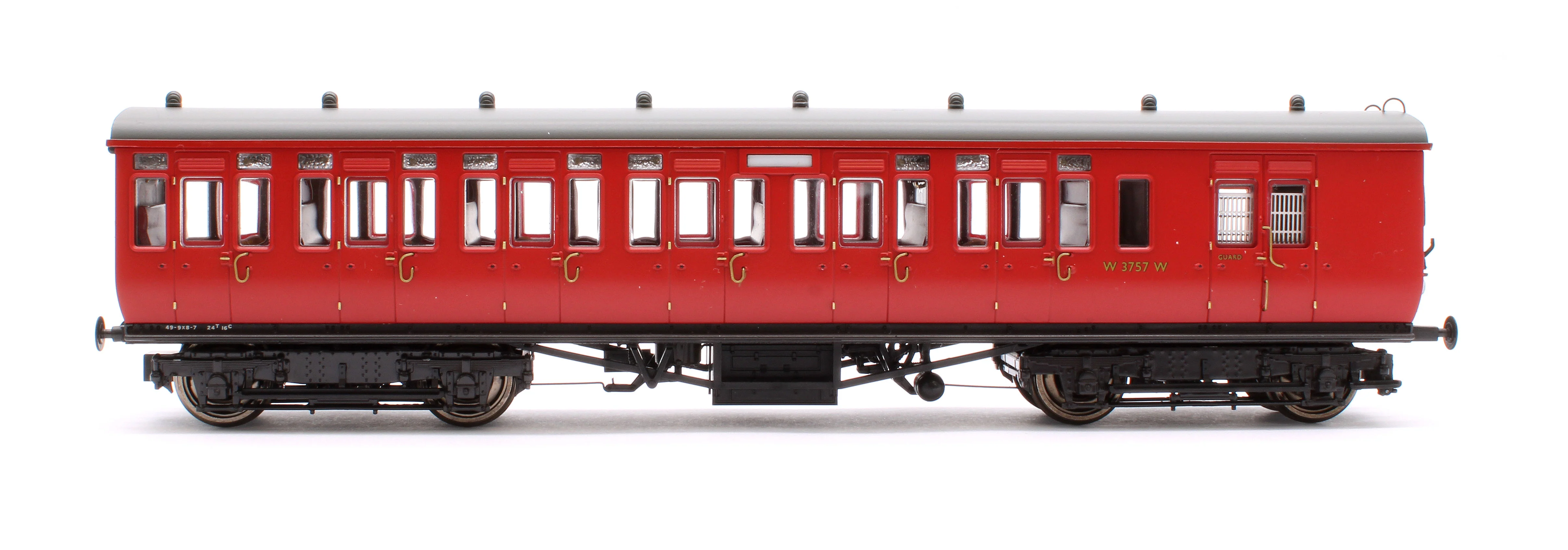 4P-020-501 GWR Toplight Mainline City BR Maroon Second Brake 3757 Set 6 - Image 2