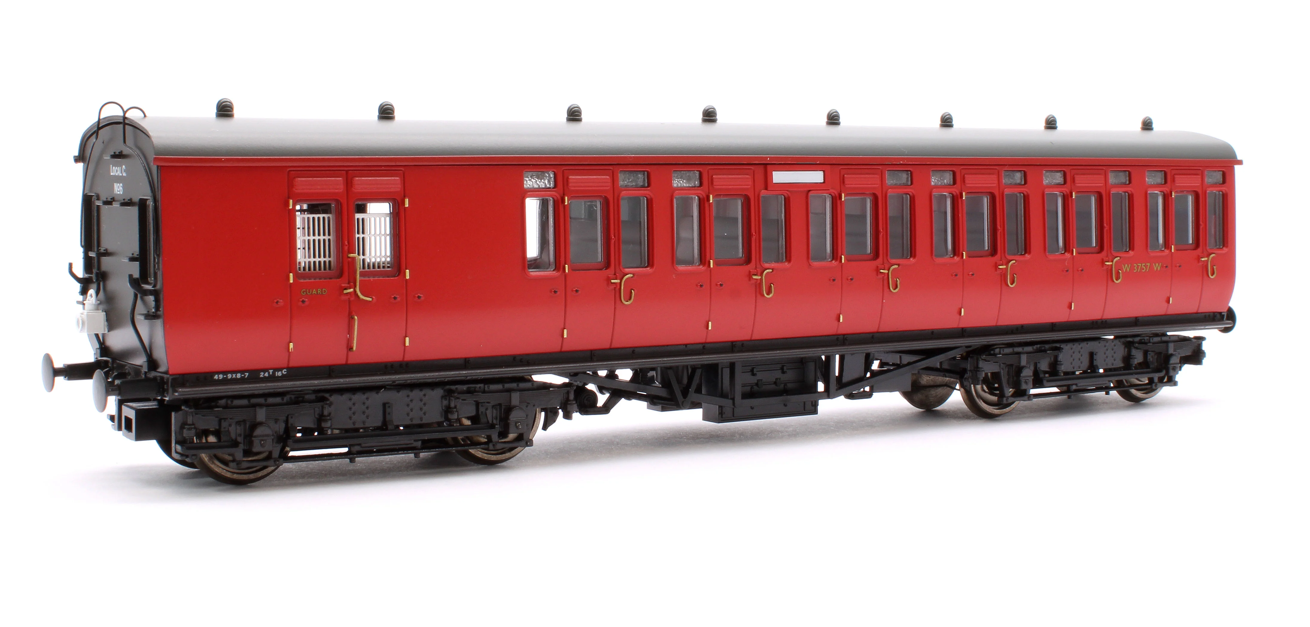 4P-020-501 GWR Toplight Mainline City BR Maroon Second Brake 3757 Set 6 - Image 3