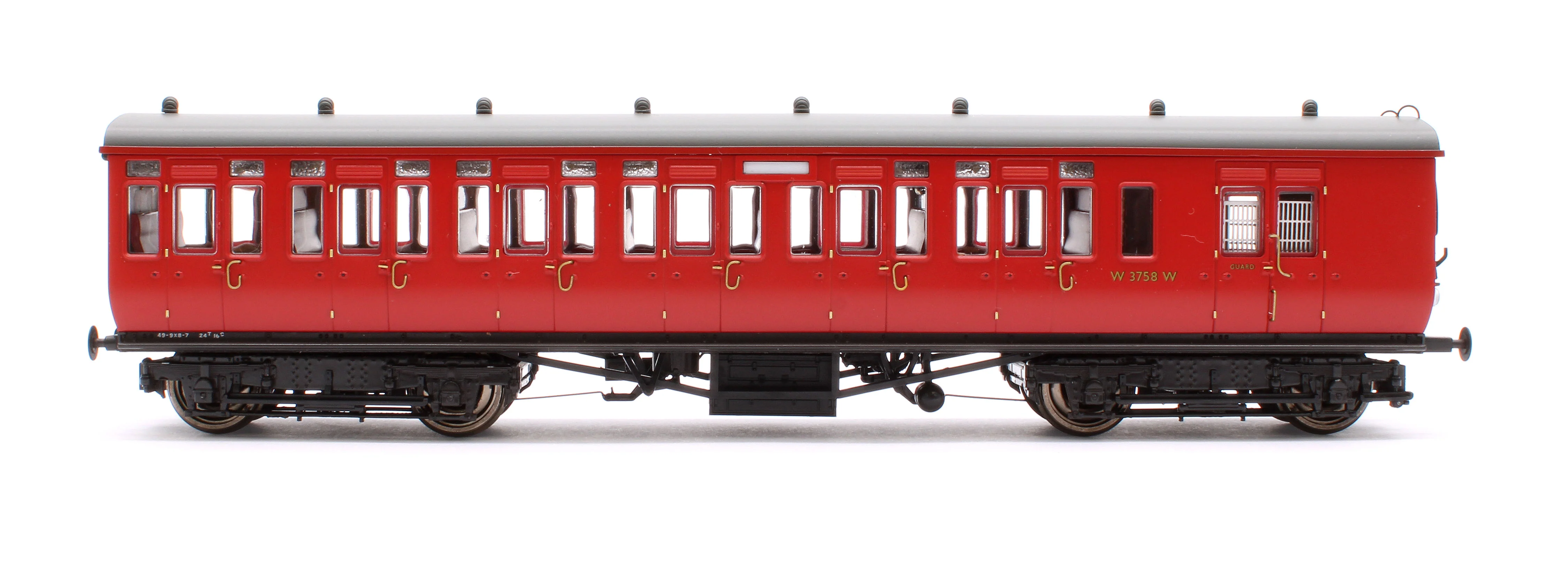 4P-020-502 GWR Toplight Mainline City BR Maroon Second Brake 3758 Set 6 - Image 2