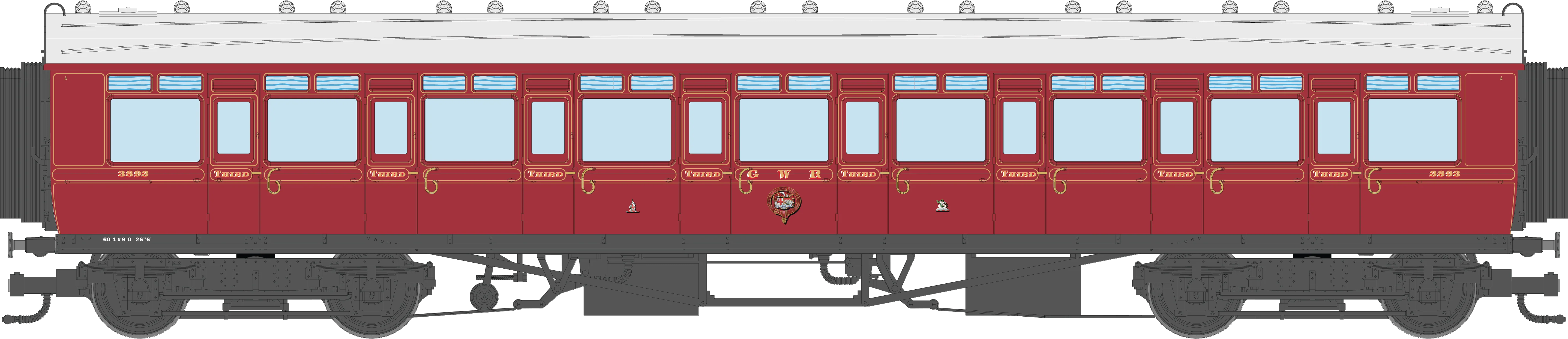 4P-021-001 GWR Corridor Toplight 1914 Lined Crimson Lake All Third 3893