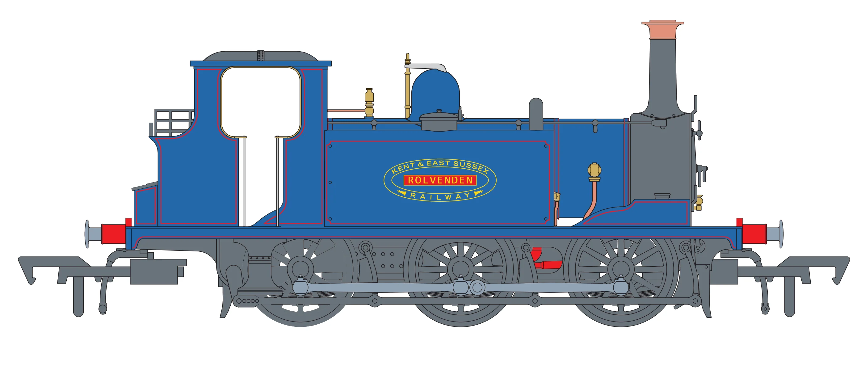 4S-010-018 Class A1 Terrier 0-6-0T KESR Blue 'Rolvenden' Steam Locomotive