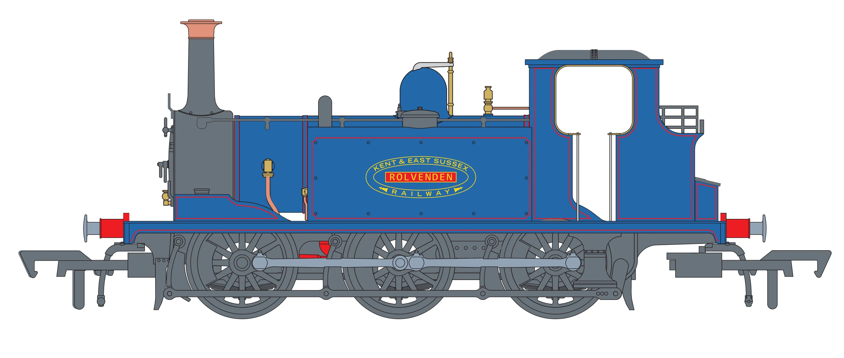 4S-010-018 Class A1 Terrier 0-6-0T KESR Blue 'Rolvenden' Steam Locomotive - Image 2