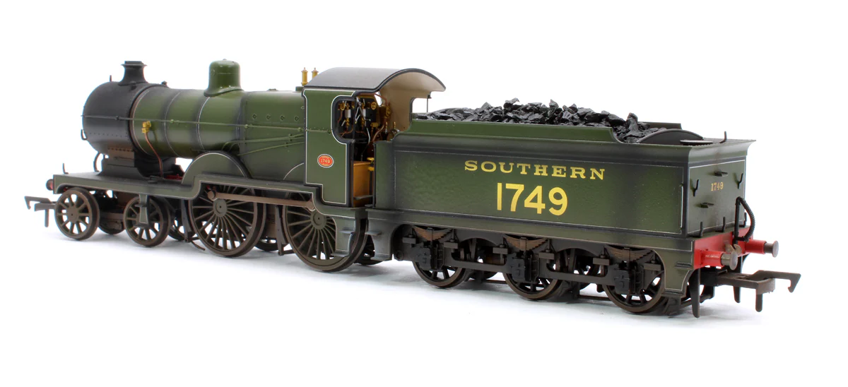 4S-028-002DWL Highly Detailed Premium Weathered SECR Maunsell D1 Class Southern SR Maunsell Olive Green 4-4-0 Steam Locomotive No.1749 - Image 2