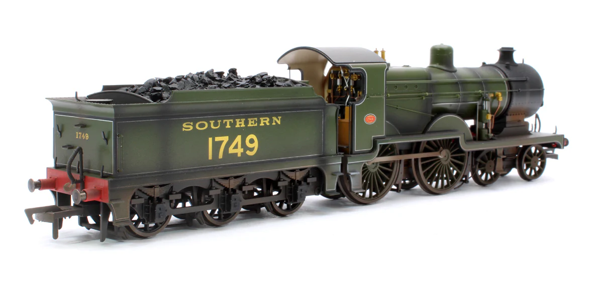 4S-028-002DWL Highly Detailed Premium Weathered SECR Maunsell D1 Class Southern SR Maunsell Olive Green 4-4-0 Steam Locomotive No.1749 - Image 3