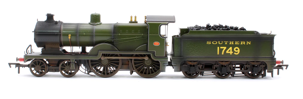 4S-028-002DWL Highly Detailed Premium Weathered SECR Maunsell D1 Class Southern SR Maunsell Olive Green 4-4-0 Steam Locomotive No.1749 - Image 5