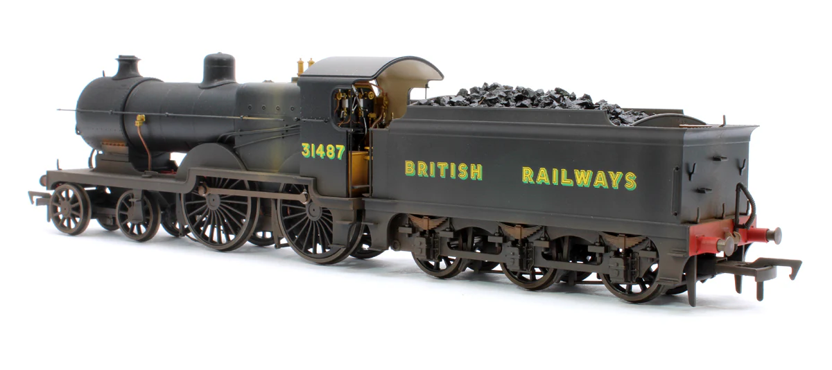 4S-028-006DWL Highly Detailed Premium Weathered SECR Maunsell D1 Class BR Black (Sunshine Lettering) 4-4-0 Steam Locomotive No.31487 - Image 2