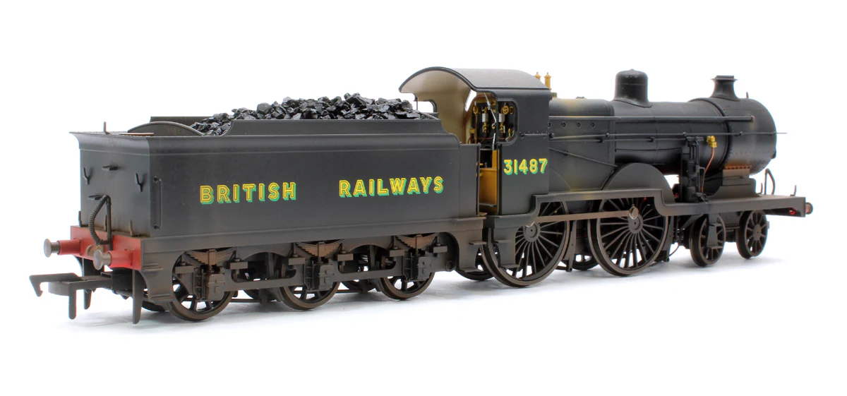 4S-028-006DWL Highly Detailed Premium Weathered SECR Maunsell D1 Class BR Black (Sunshine Lettering) 4-4-0 Steam Locomotive No.31487 - Image 3
