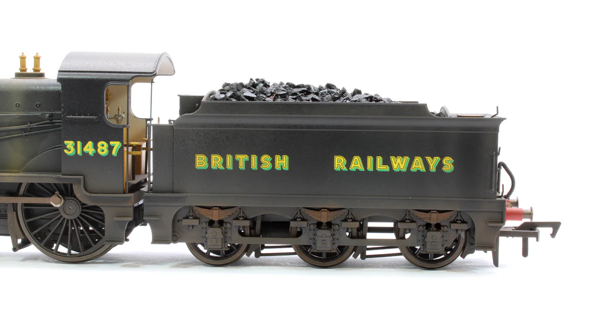 4S-028-006DWL Highly Detailed Premium Weathered SECR Maunsell D1 Class BR Black (Sunshine Lettering) 4-4-0 Steam Locomotive No.31487 - Image 7