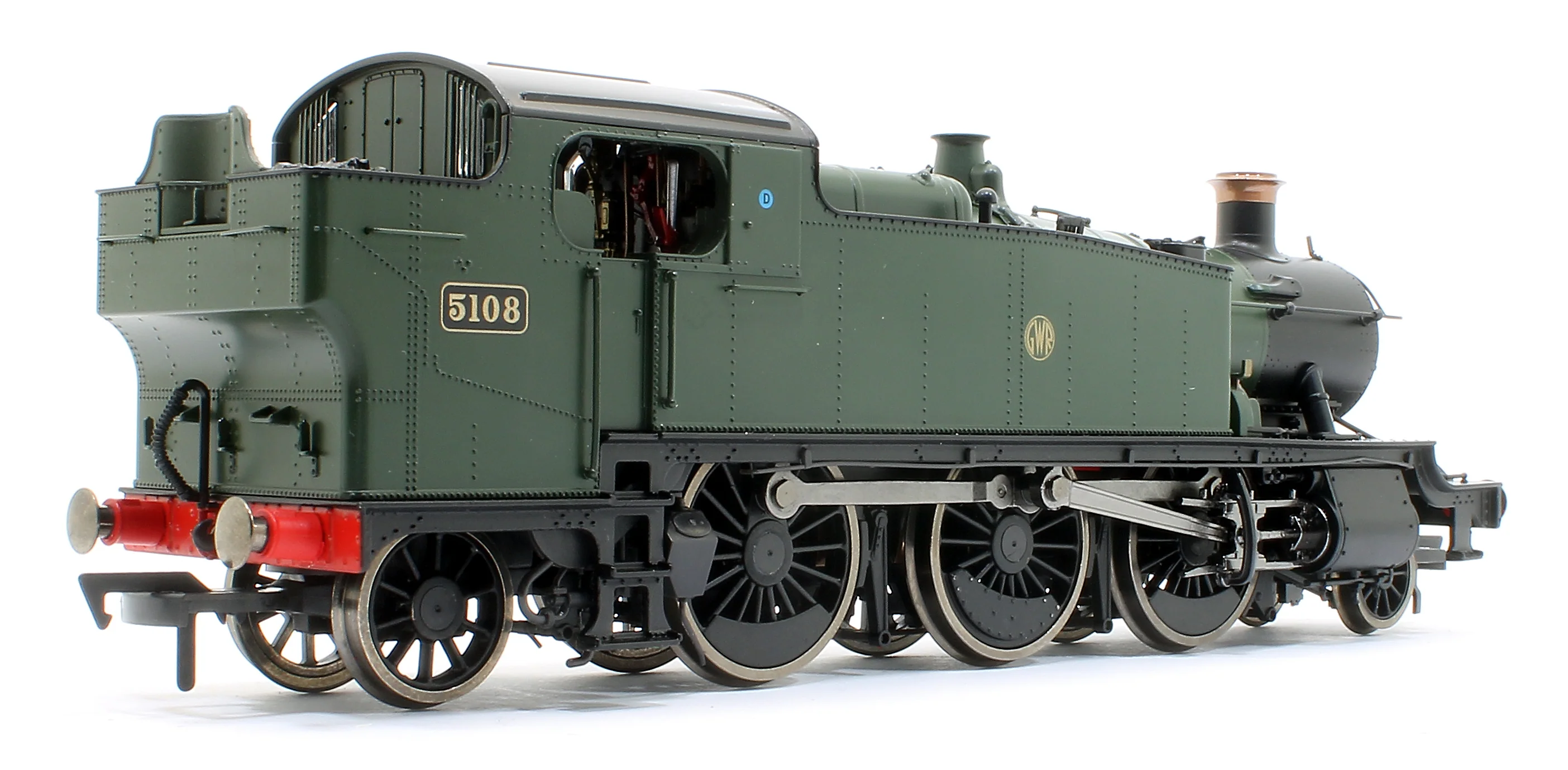 4S-041-003 Large Prairie 2-6-2 Tank Locomotive #5108 in GWR Green Shirt Button Roundel - Image 3