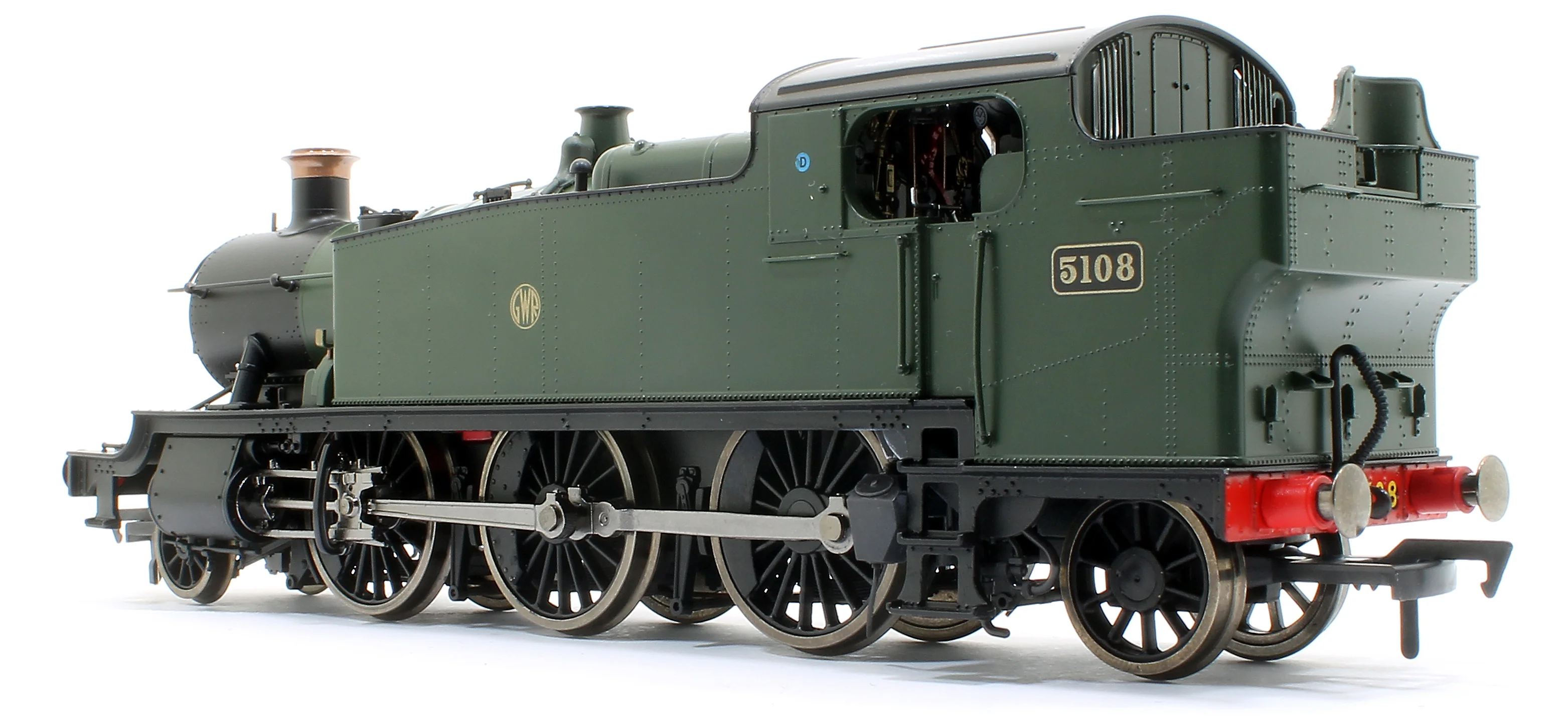 4S-041-003 Large Prairie 2-6-2 Tank Locomotive #5108 in GWR Green Shirt Button Roundel - Image 4