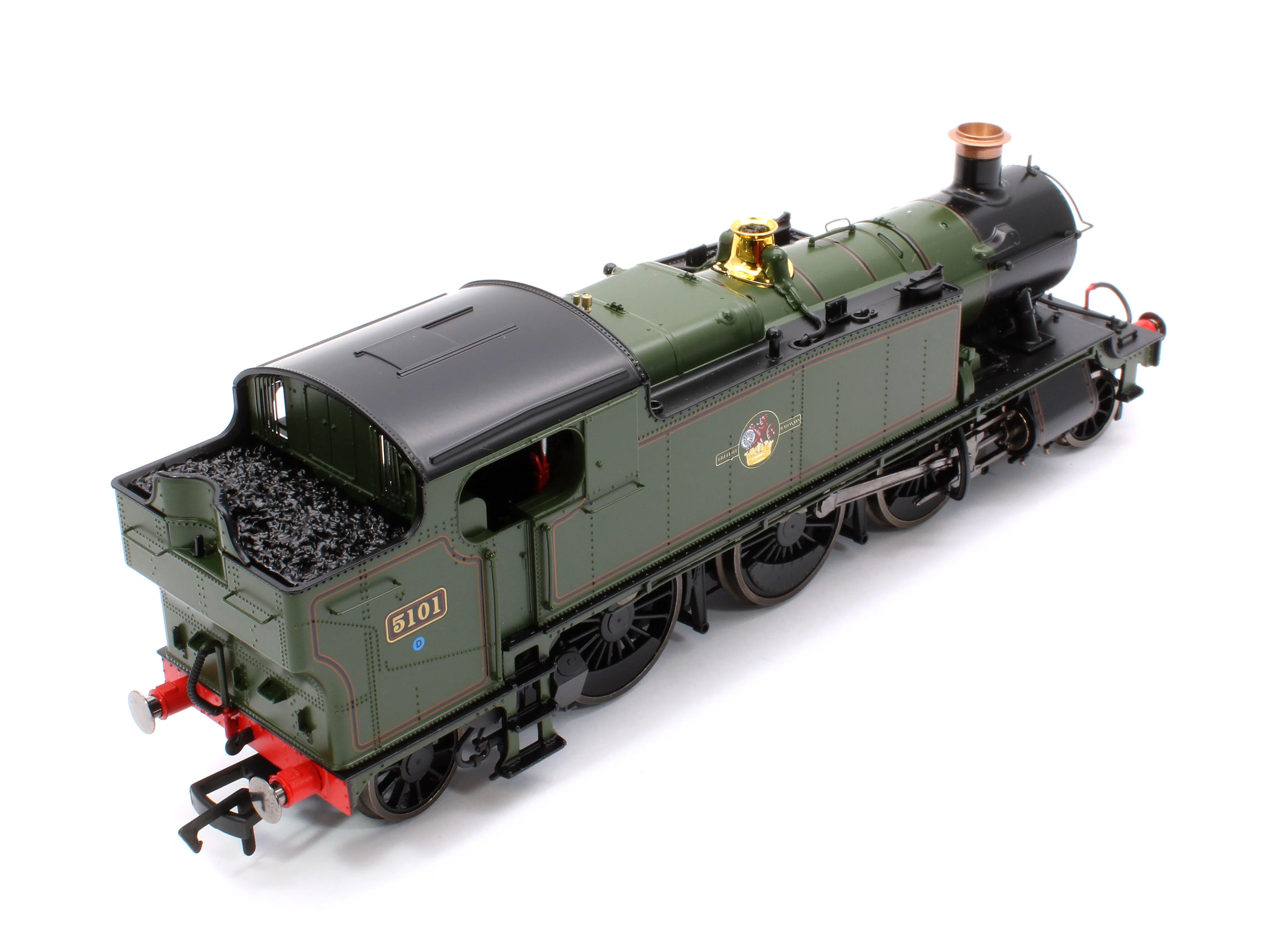 4S-041-015 Large Prairie 5101 Lined BR Green Late Crest Steam Locomotive - Image 10