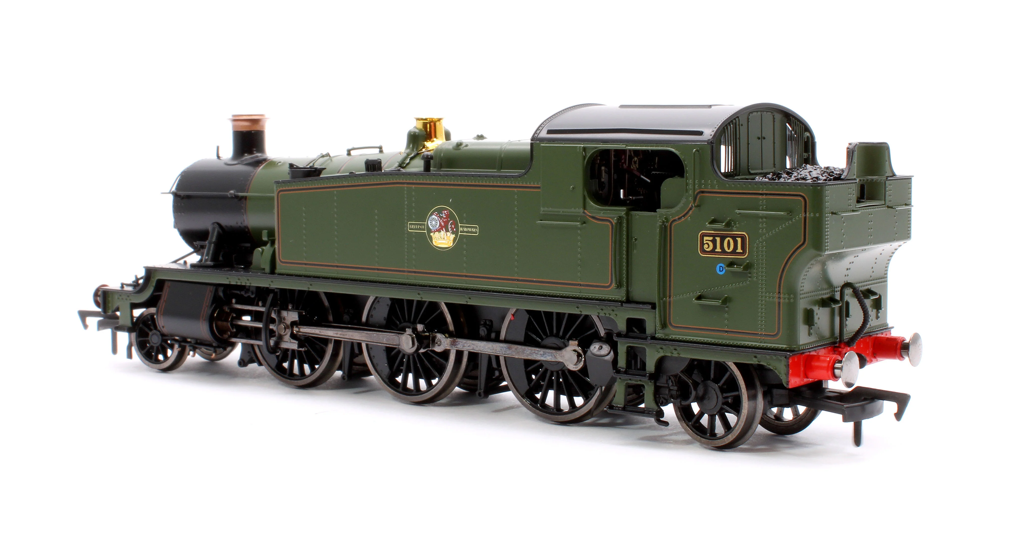 4S-041-015 Large Prairie 5101 Lined BR Green Late Crest Steam Locomotive - Image 2