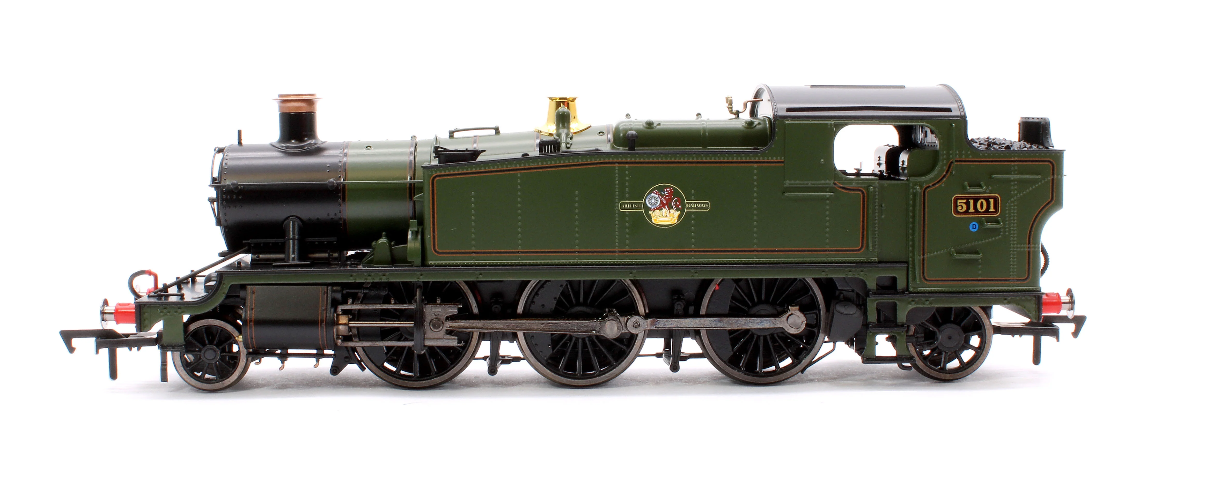 4S-041-015 Large Prairie 5101 Lined BR Green Late Crest Steam Locomotive - Image 5