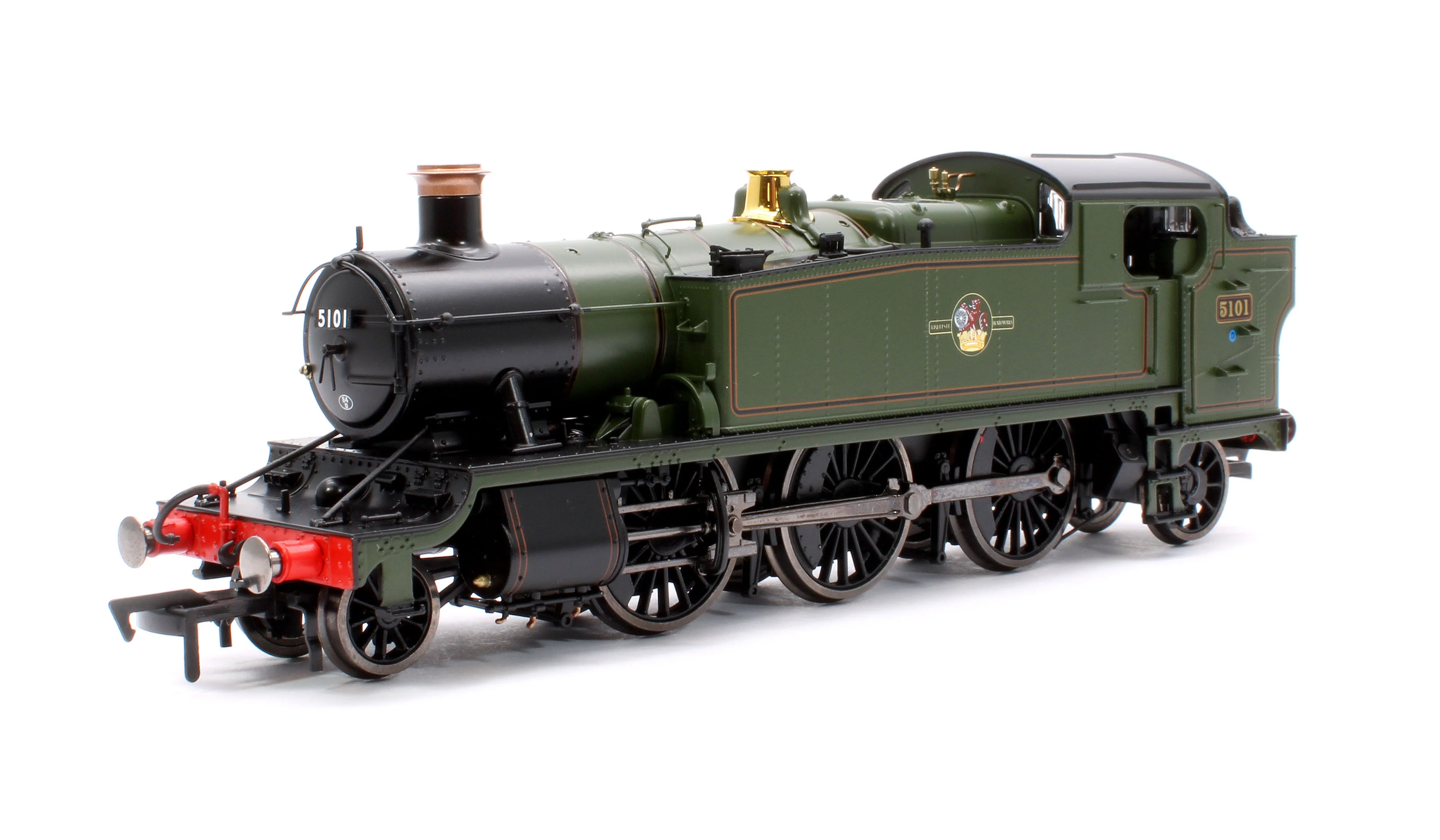 4S-041-015S Large Prairie 5101 Lined BR Green Late Crest Steam Locomotive - DCC Sound