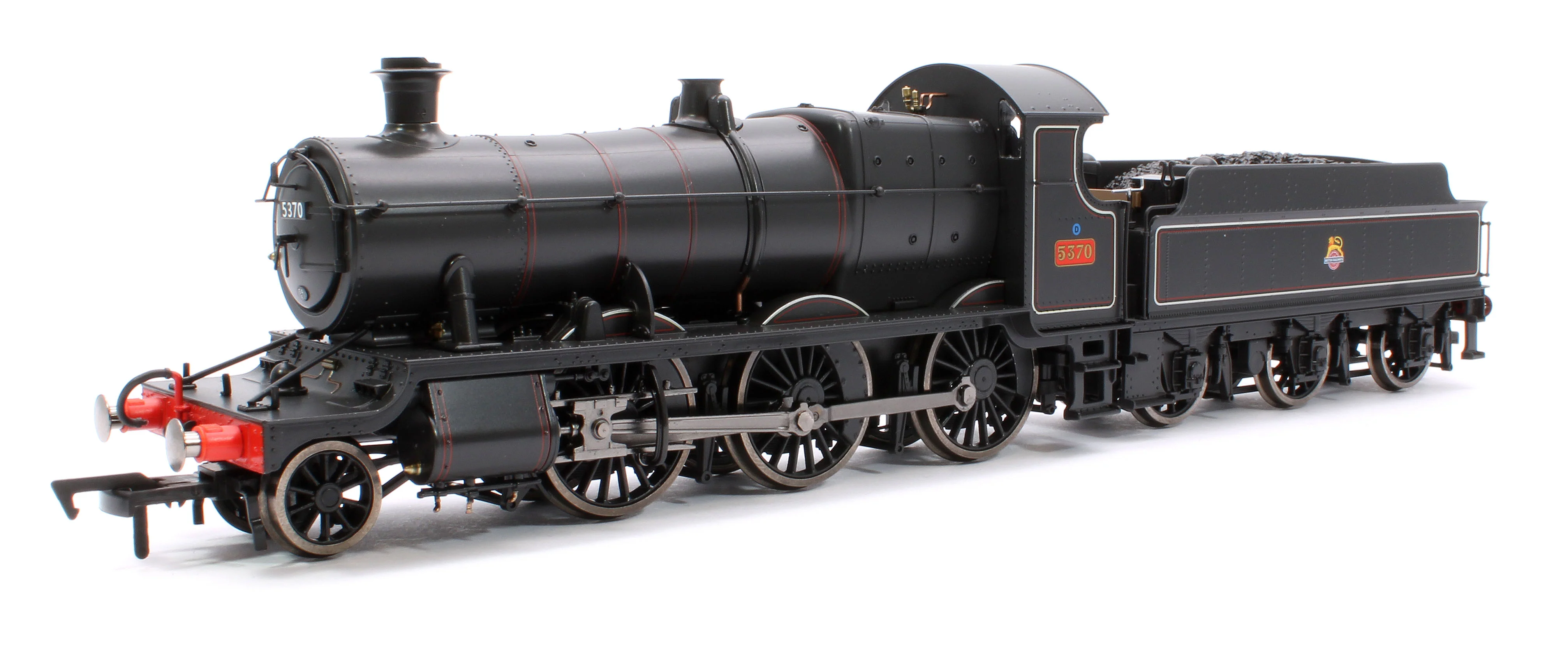 4S-043-013S GWR 43xx 2-6-0 Mogul 5370 BR Lined Black Early Crest Steam Locomotive - DCC Sound