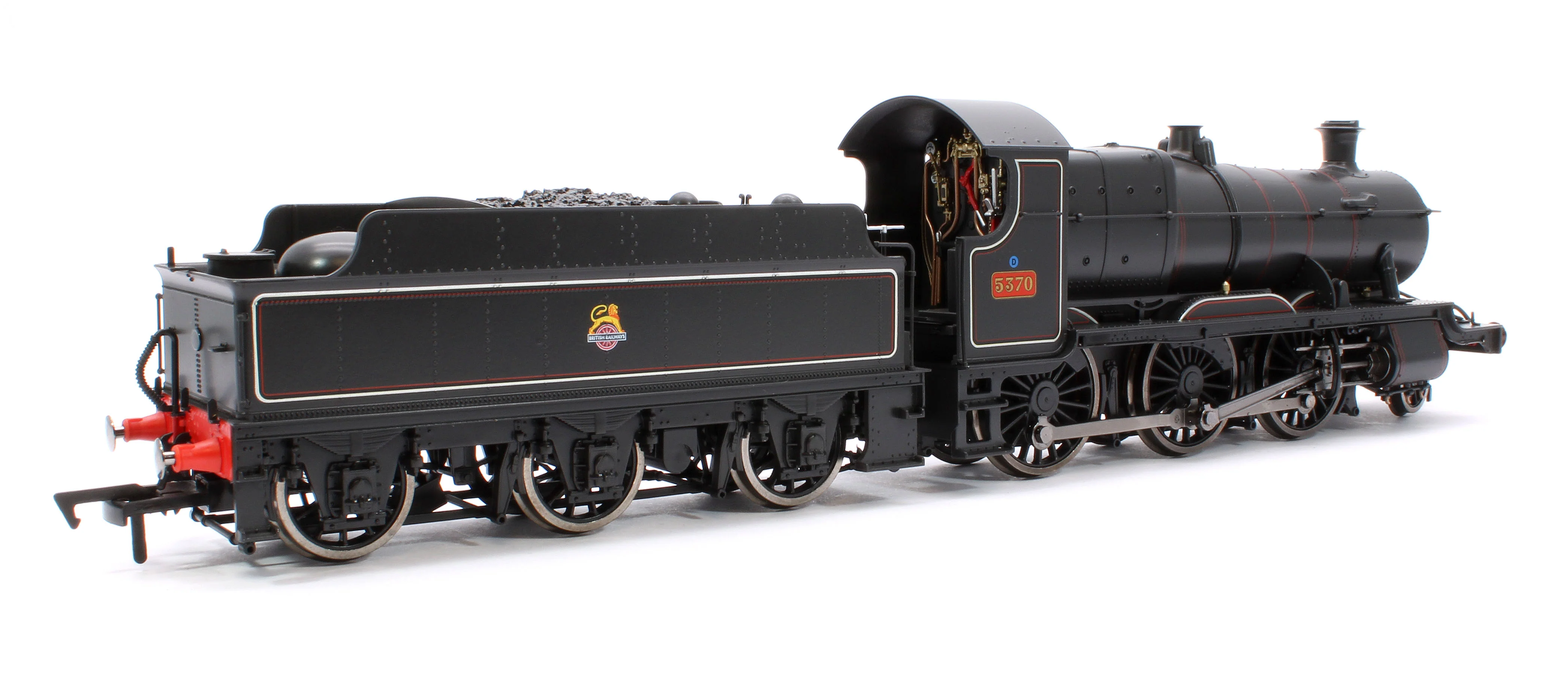 4S-043-013S GWR 43xx 2-6-0 Mogul 5370 BR Lined Black Early Crest Steam Locomotive - DCC Sound - Image 3
