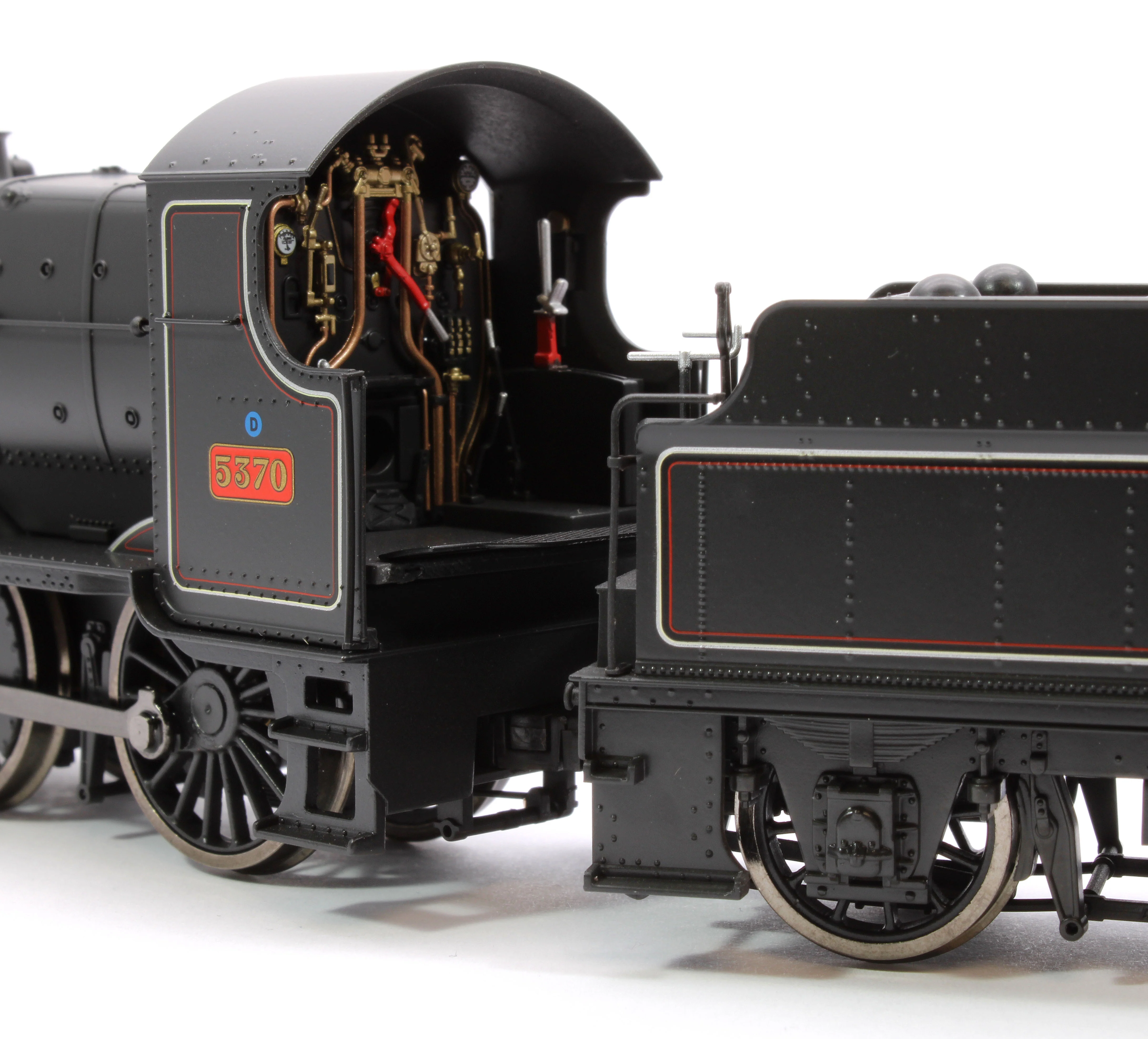 4S-043-013S GWR 43xx 2-6-0 Mogul 5370 BR Lined Black Early Crest Steam Locomotive - DCC Sound - Image 8