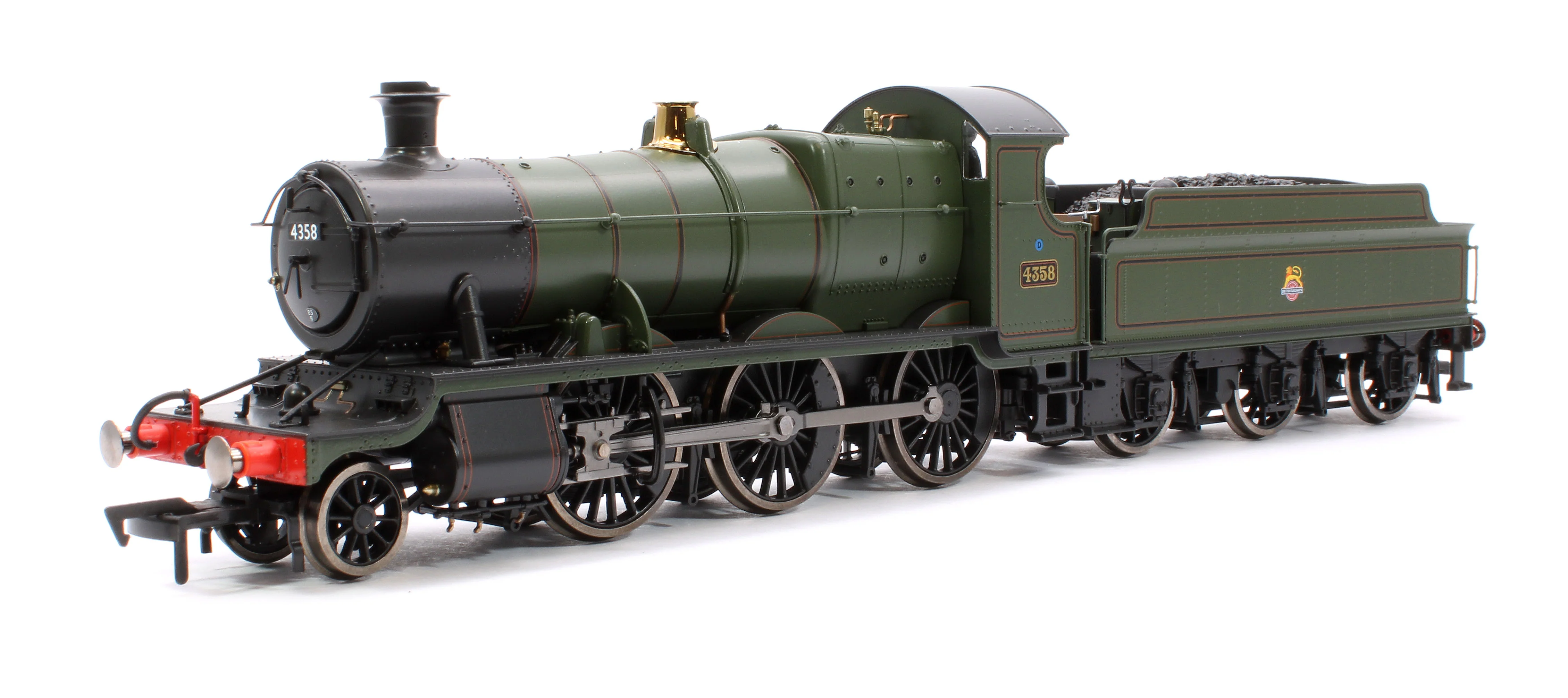 4S-043-015D GWR 43xx 2-6-0 Mogul 4358 BR Lined Green Early Crest Steam Locomotive - DCC Fitted