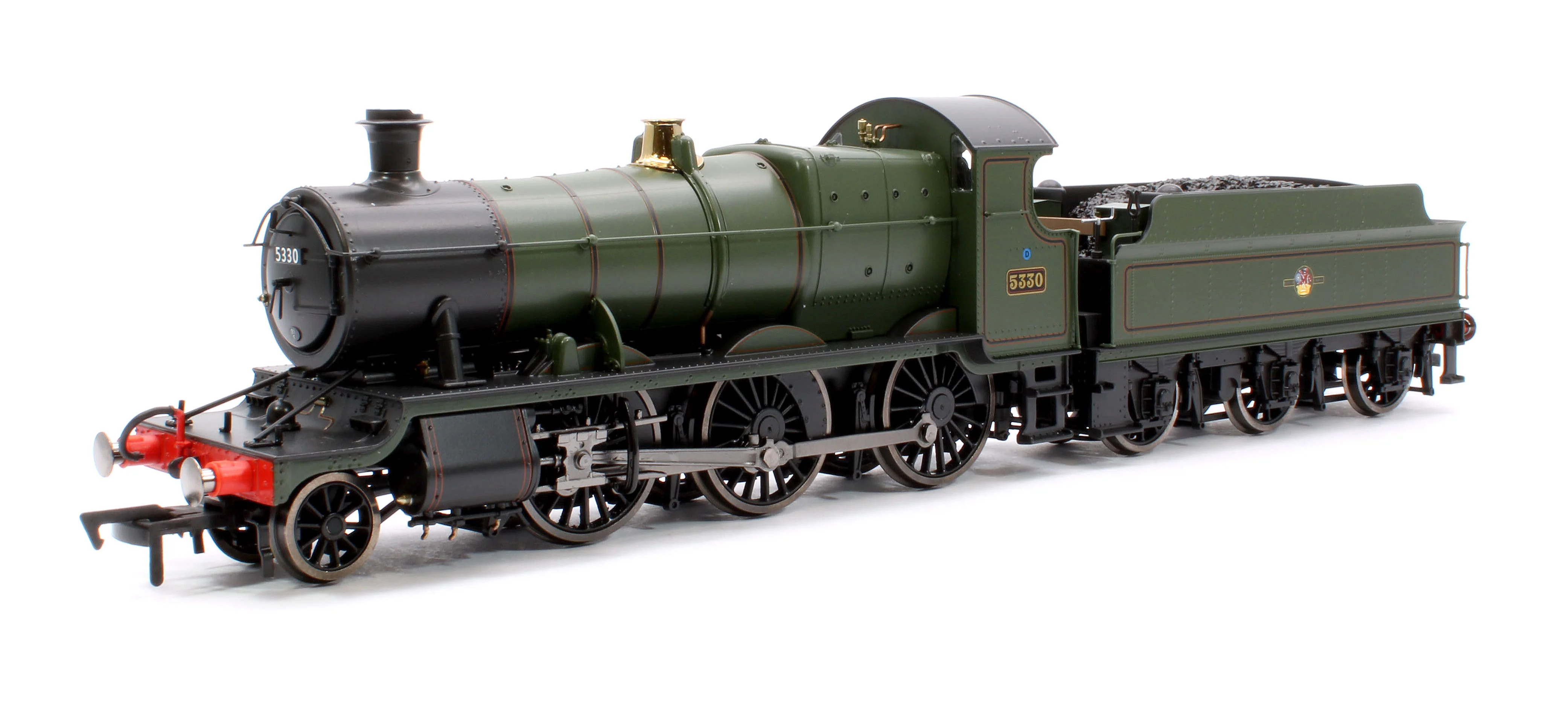 4S-043-016S GWR 43xx 2-6-0 Mogul 5330 BR Lined Green Late Crest Steam Locomotive - DCC Sound