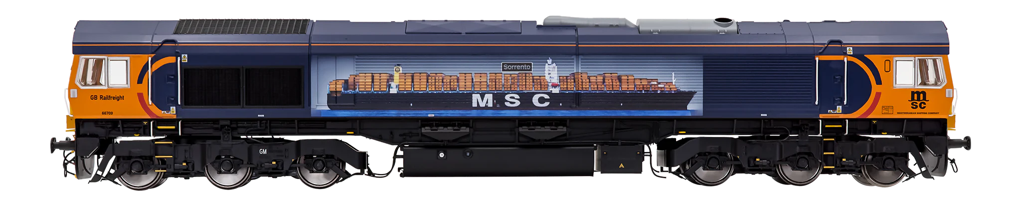 7D-066-003 Class 66 709 GBRF Sorrento MSC Livery Diesel Locomotive - Image 3