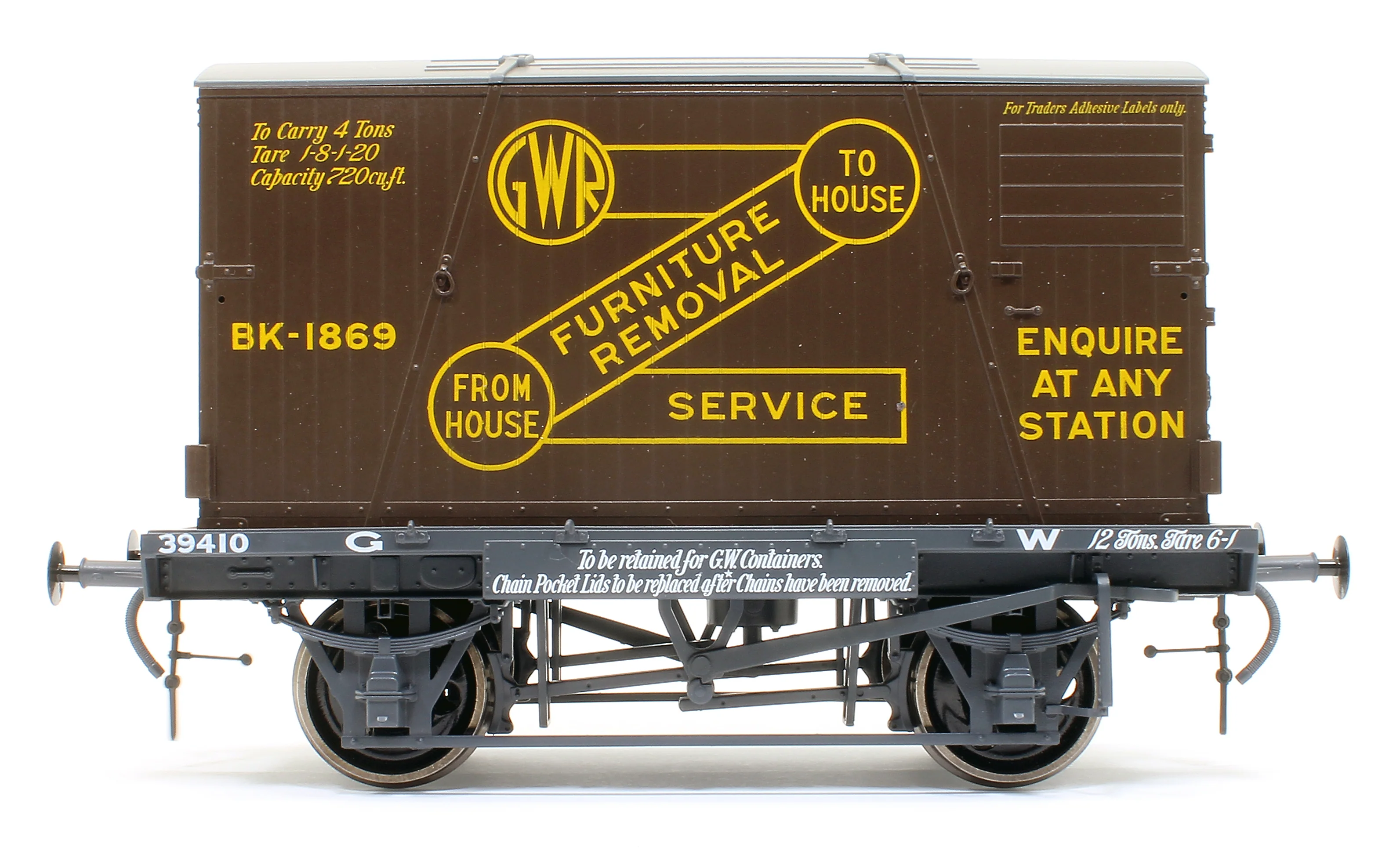 7F-037-007 GWR Conflat 39410 BK2 Choc. Container BK-1869 - Image 3