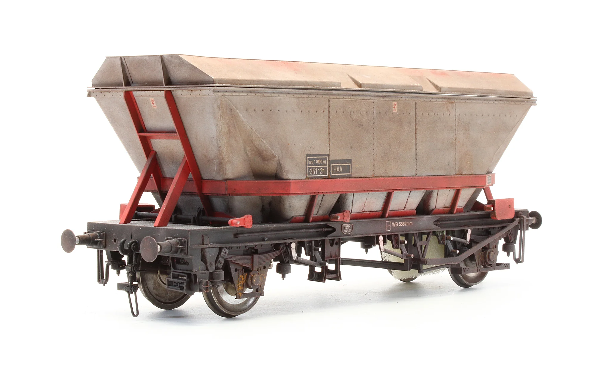 7F-048-100 Pre-Owned MGR HAA Coal Wagon (Red Cradle) with Top Skip #351131 - Custom Weathered - Image 2