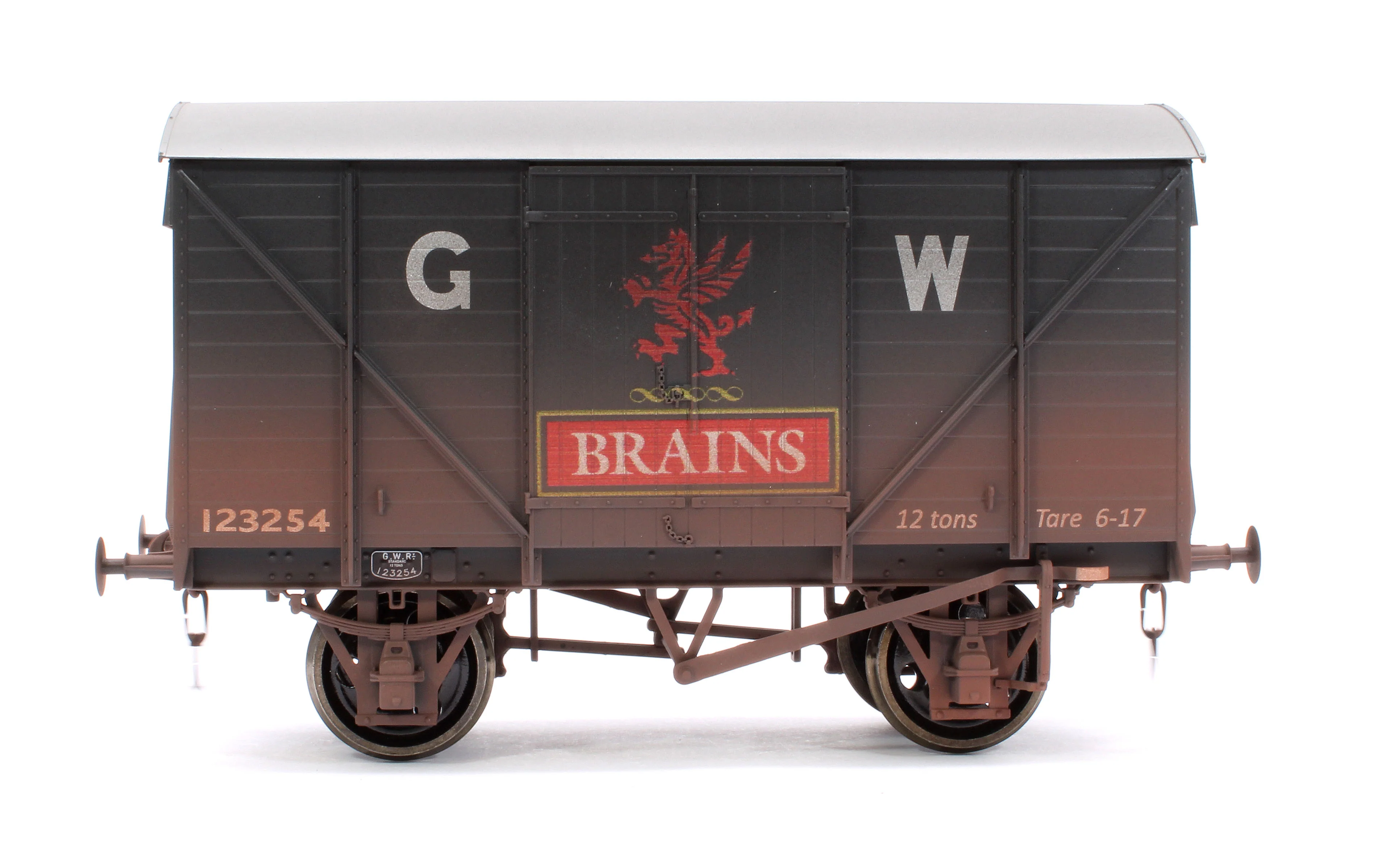 7F-066-006W Great Western Standard 12T Van Grey Brains SA - Weathered - Image 2