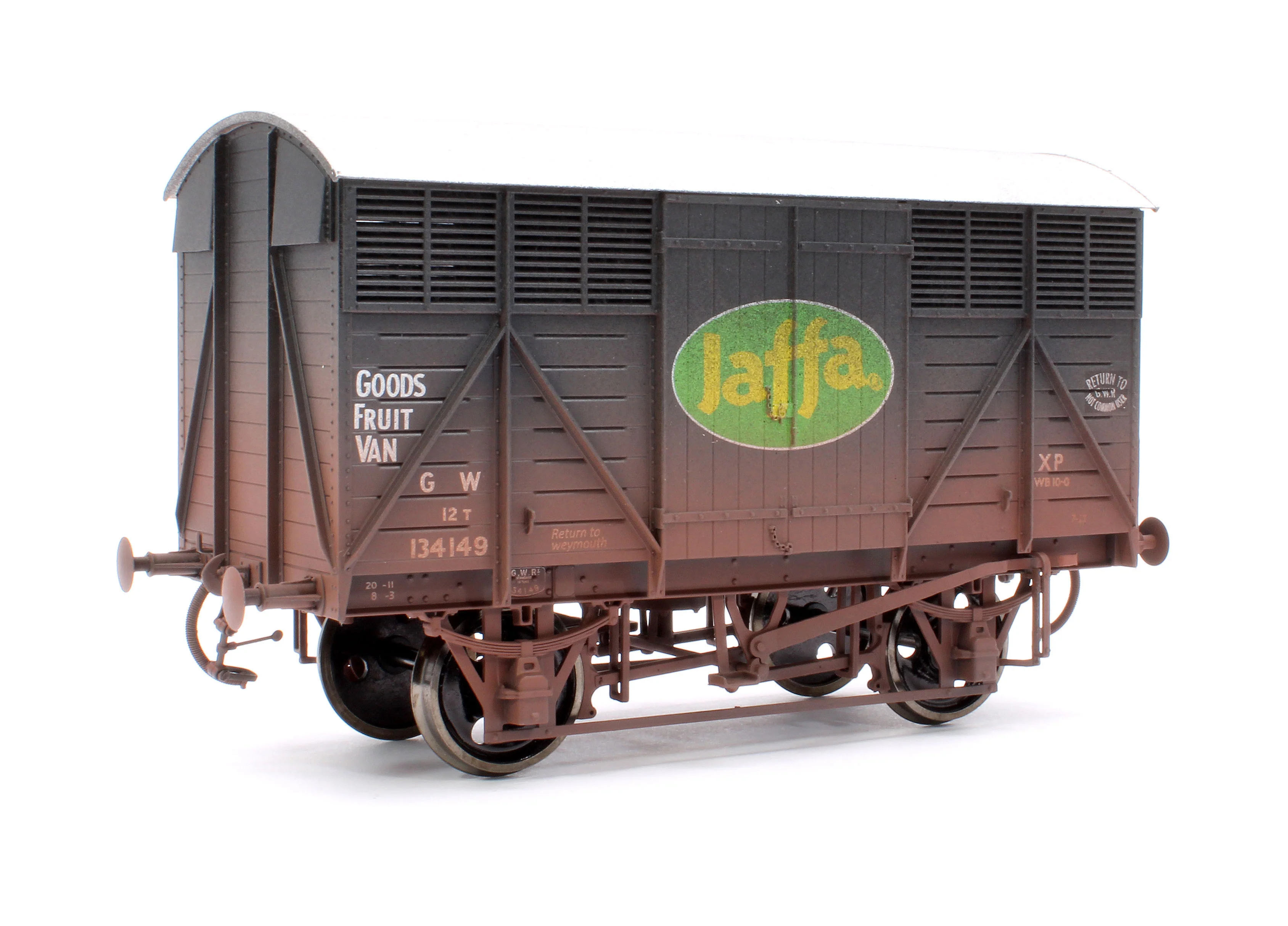7F-067-003W 12T Great Western Fruit Van Jaffa No.134149 - Weathered - Image 3