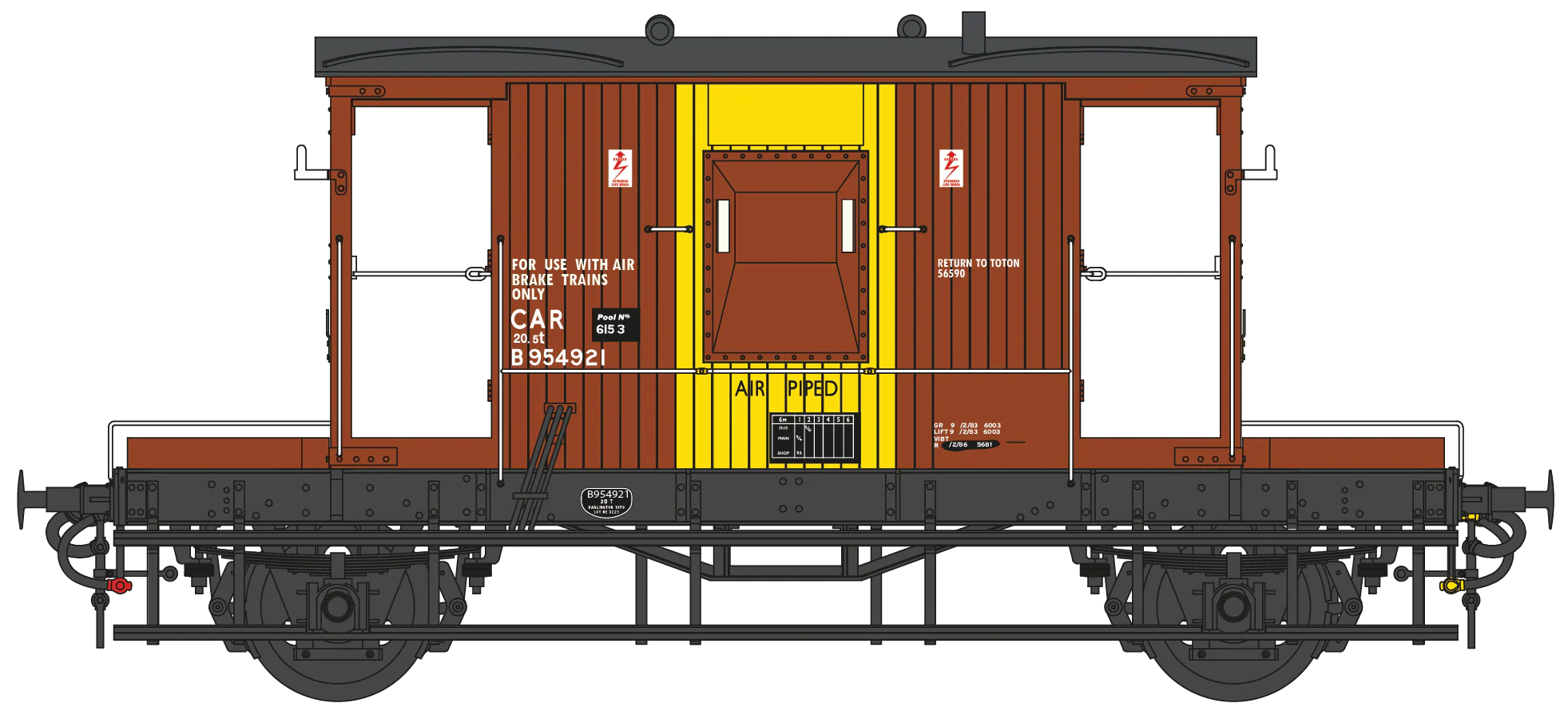 7F-200-021 BR 20T Brake Van Diagram 1/507 B954921 BR Bauxite CAR