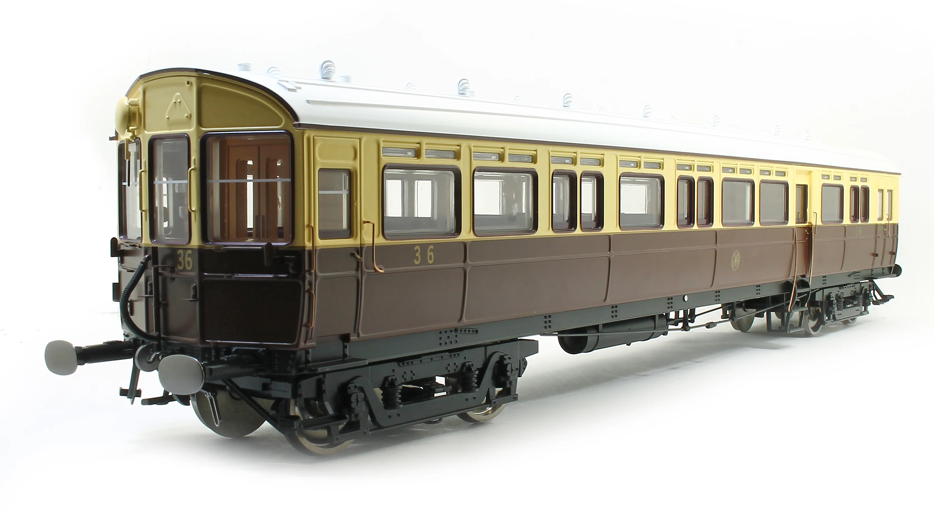 7P-004-012 Autocoach GWR 36 Shirtbutton Chocolate & Cream
