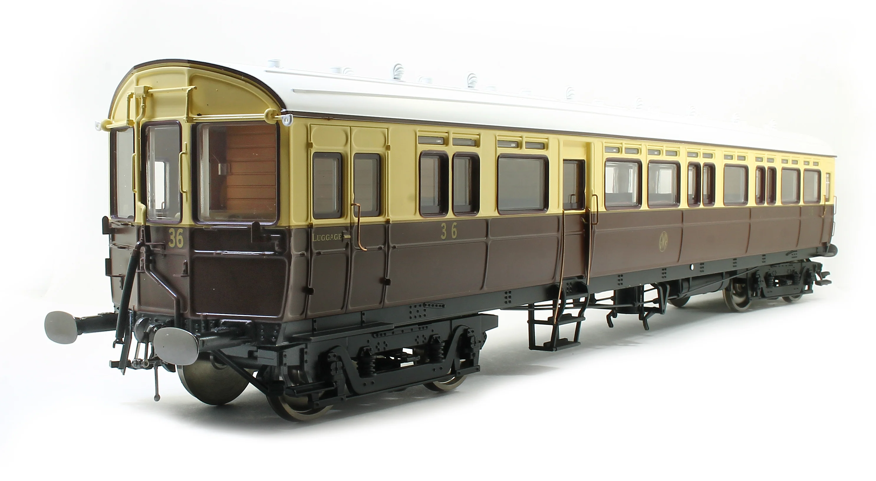 7P-004-012 Autocoach GWR 36 Shirtbutton Chocolate & Cream - Image 2