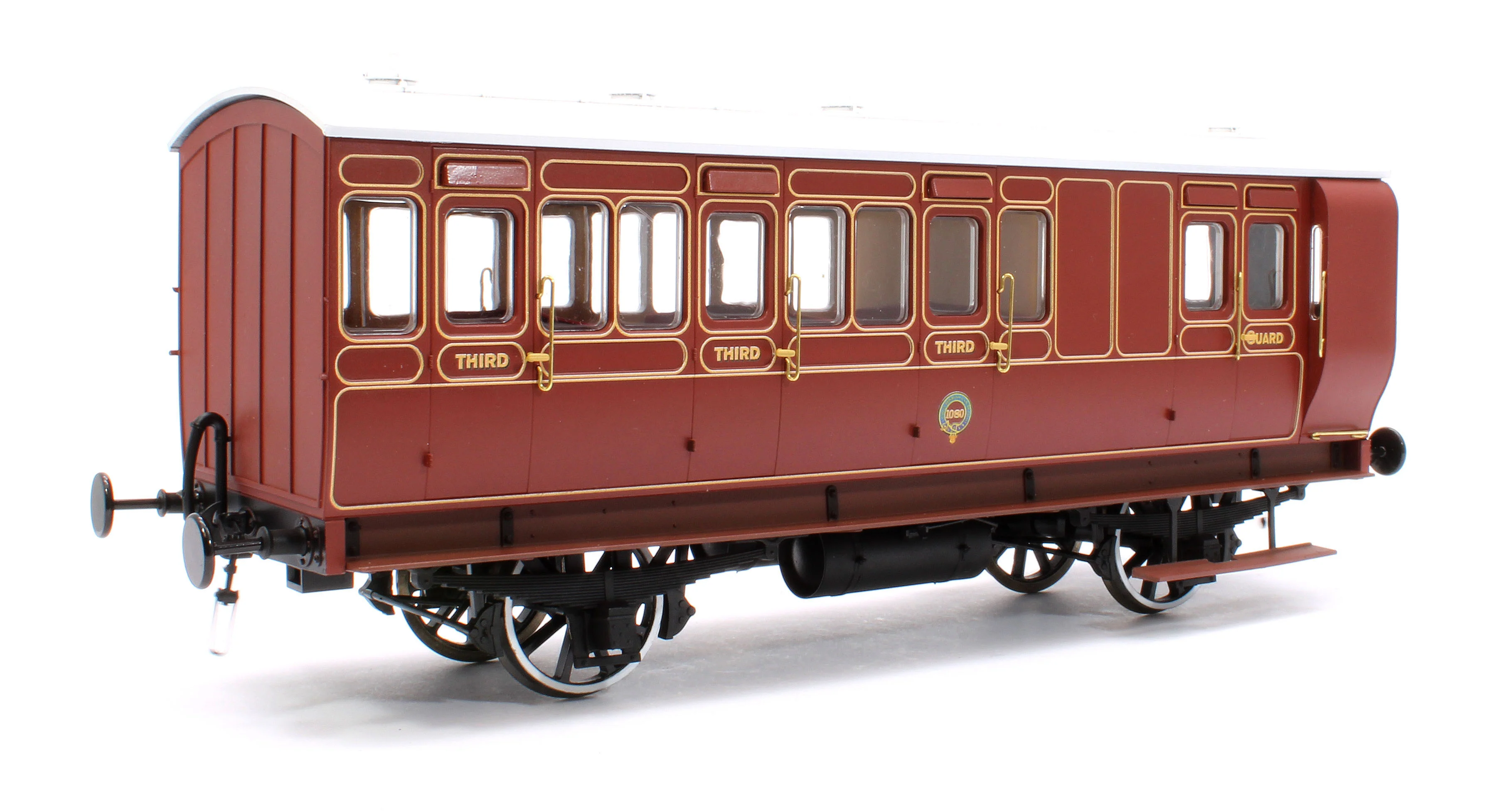 7P-020-580D Stroudley 4 Wheel Gas Lit Brake 3rd Lined Brown 891 (Light Bar Fitted) - DCC Fitted - Image 3