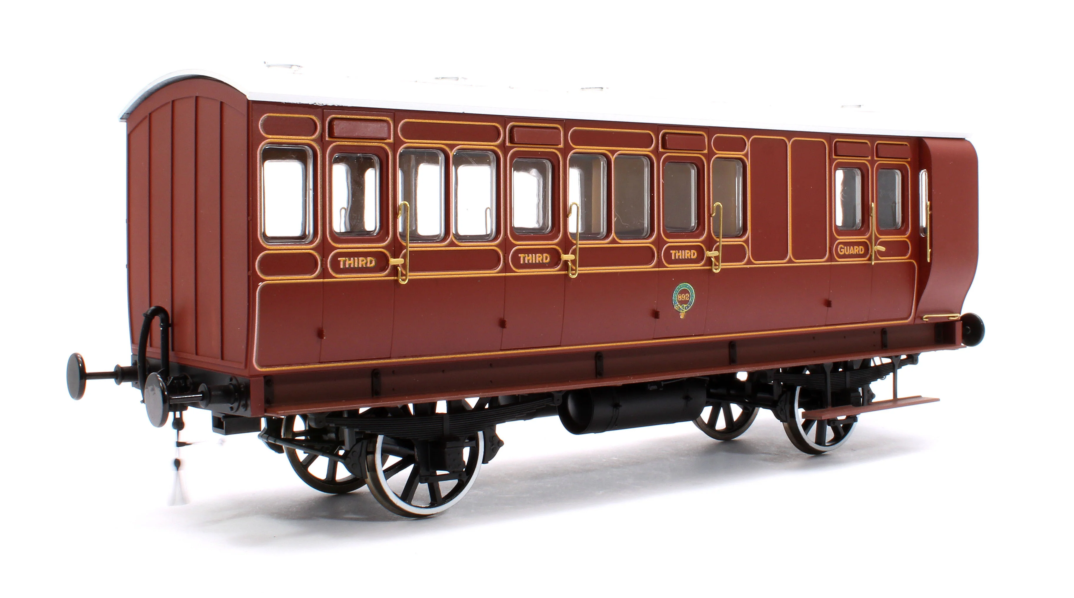 7P-020-581 Stroudley 4 Wheel Gas Lit Brake 3rd Lined Brown 892 - Image 3
