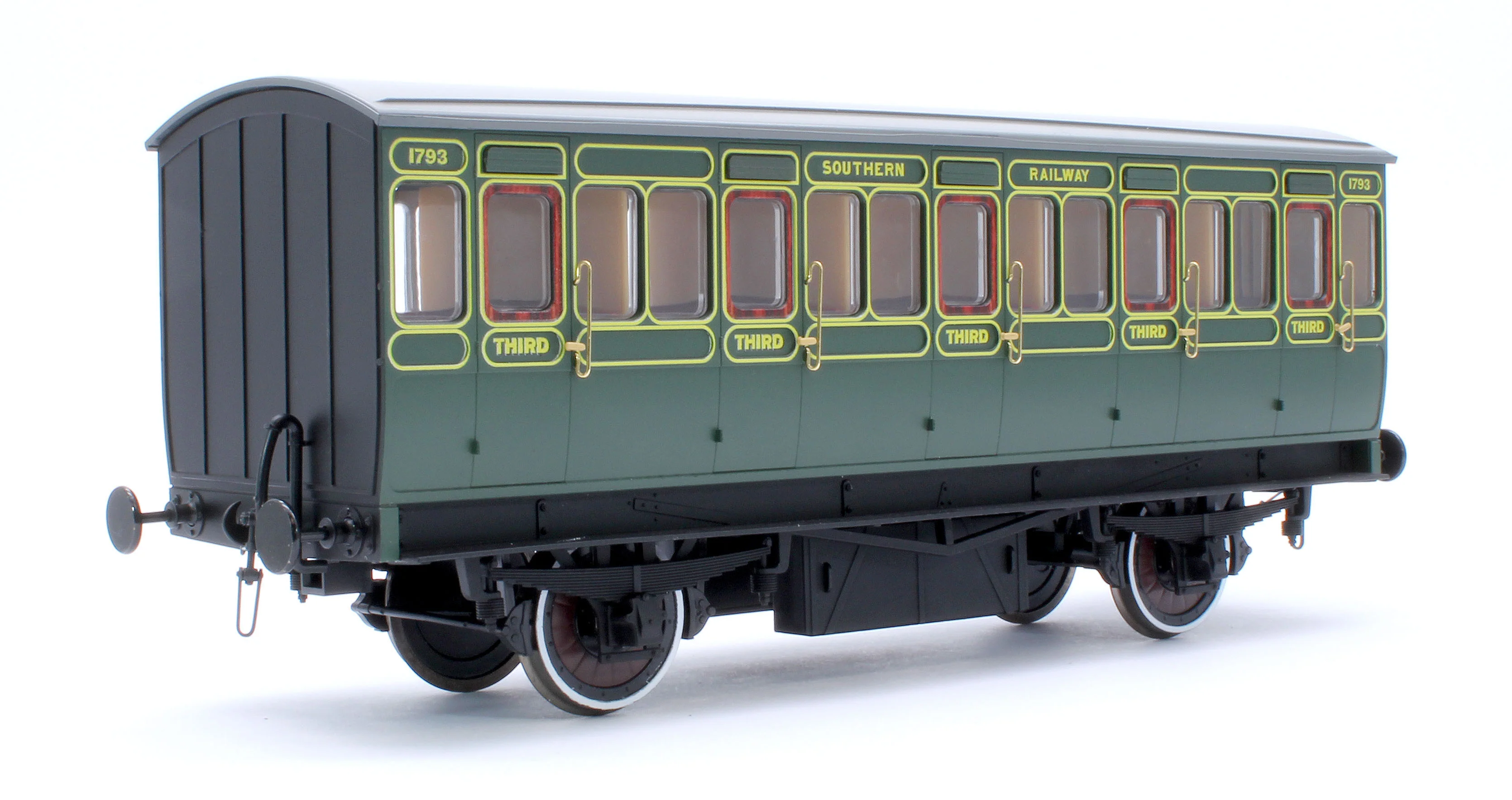 7P-020-651 Stroudley 4 Wheel Electrically Lit All 3rd Southern Lined Green 1793