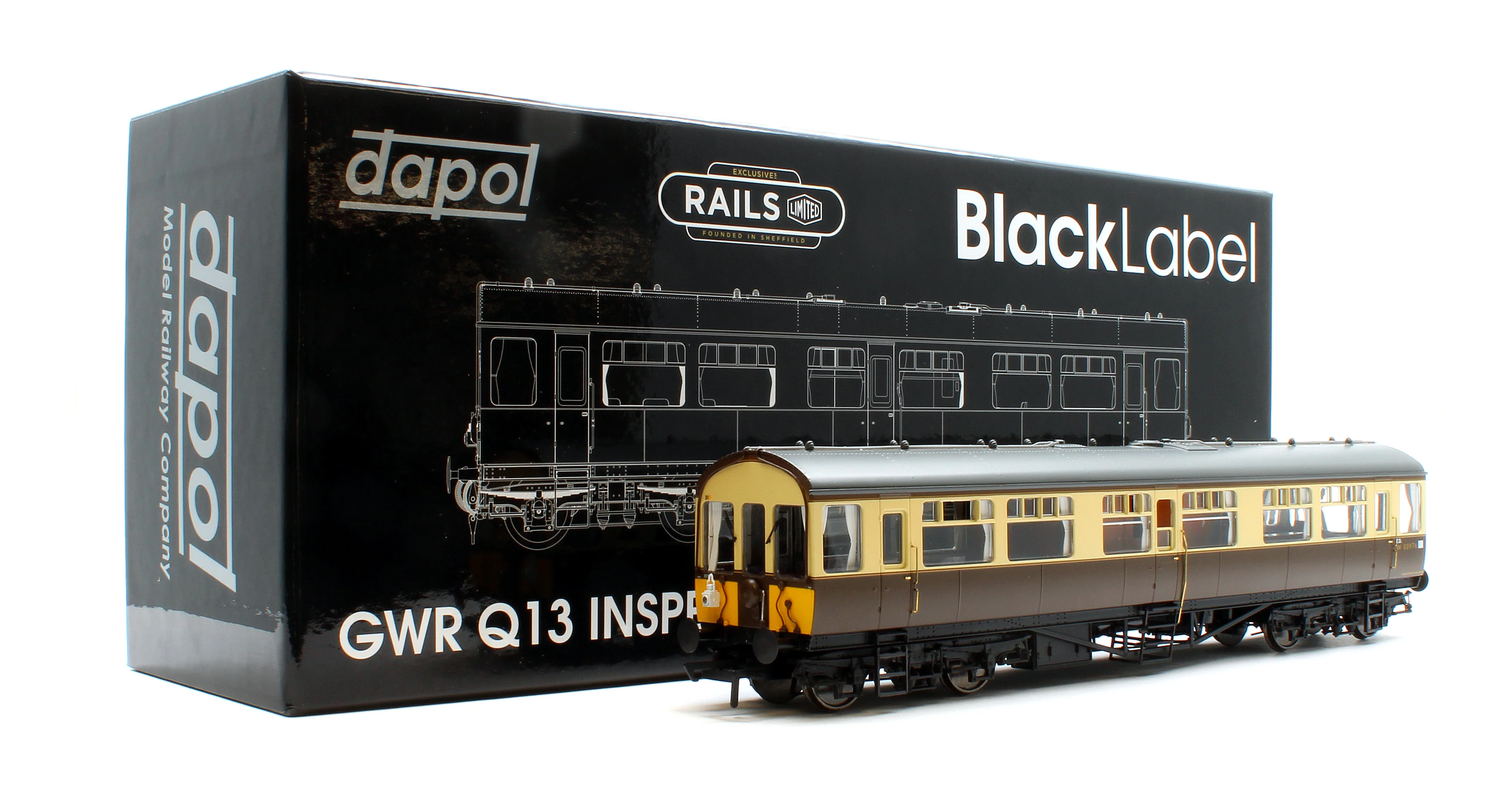 BL-201-002 Black Label GWR Great Western Q13 Inspection Saloon, BR WR Chocolate & Cream W80976W