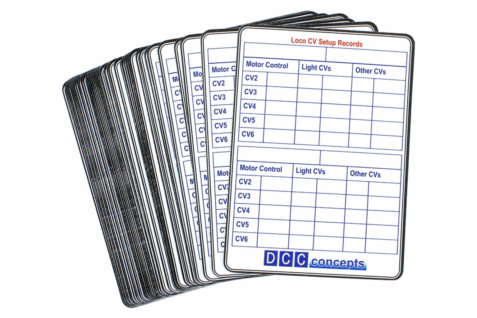 DCD-RECcard 52 Decoder CV Settings Record Cards