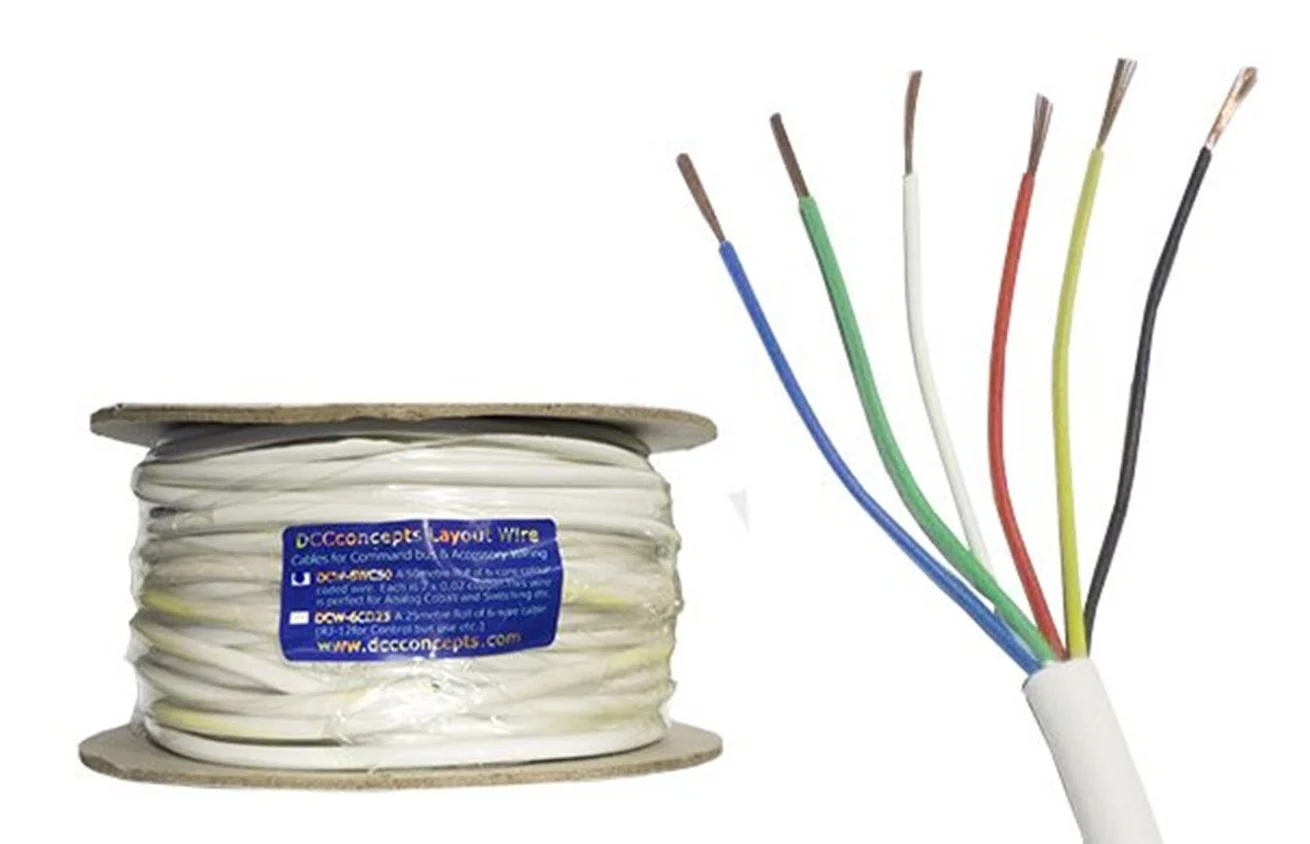 DCW-6WC50 Accessory Bus Wire 50m 7x 0.2mm 6 Core in White Sheath