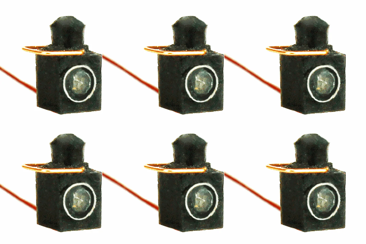 DML-LLBRD-S Working Loco Lamps LMS/BR (O or S Scale) Red (6 Pack)