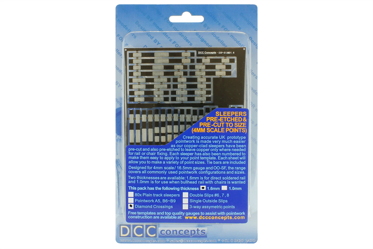 ESP-DIAMD1.6 Pre-Etched Sleepers 1.6mm (4mm scale) Diamond Crossing - Image 2