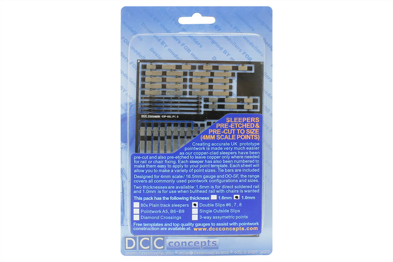ESP-DSLIP1.0 Pre-Etched Sleepers 1.0mm (4mm scale) Double Slips - Image 2