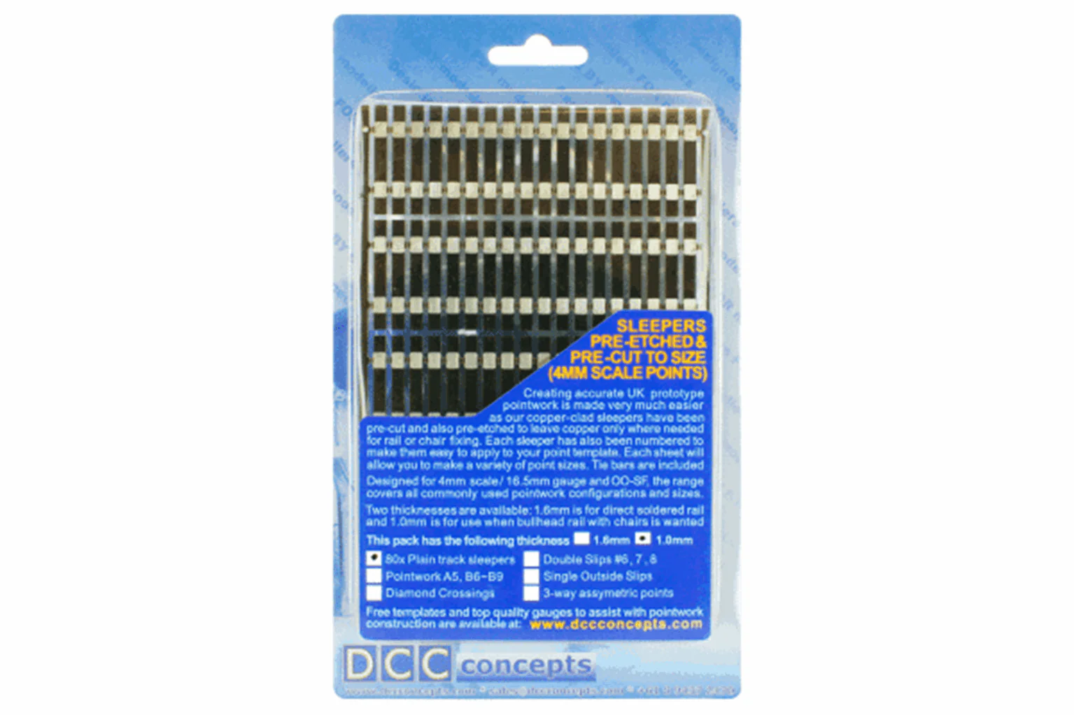 ESP-TRACK1.0 Pre-Etched Sleepers 1.0mm (4mm scale) Straight Track - Image 2