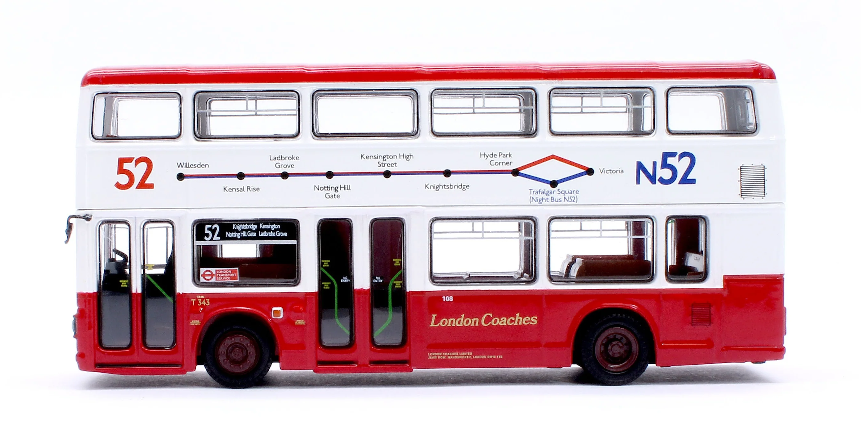E28831 Leyland Titan B15 London Coaches T343 Route 52 Victoria Bus Station - Image 3