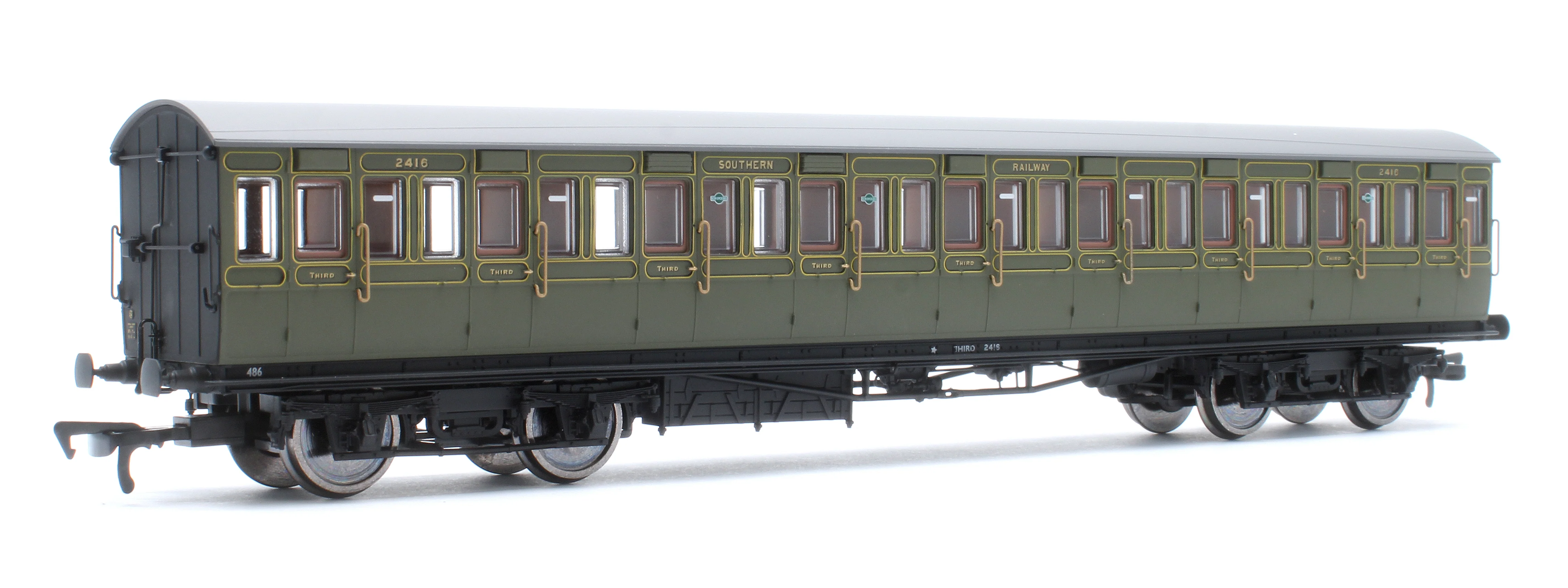 E86021 LBSCR 54ft 'Isle of Wight' 4-Coach Pack SR Maunsell Green No. 486 - Image 12