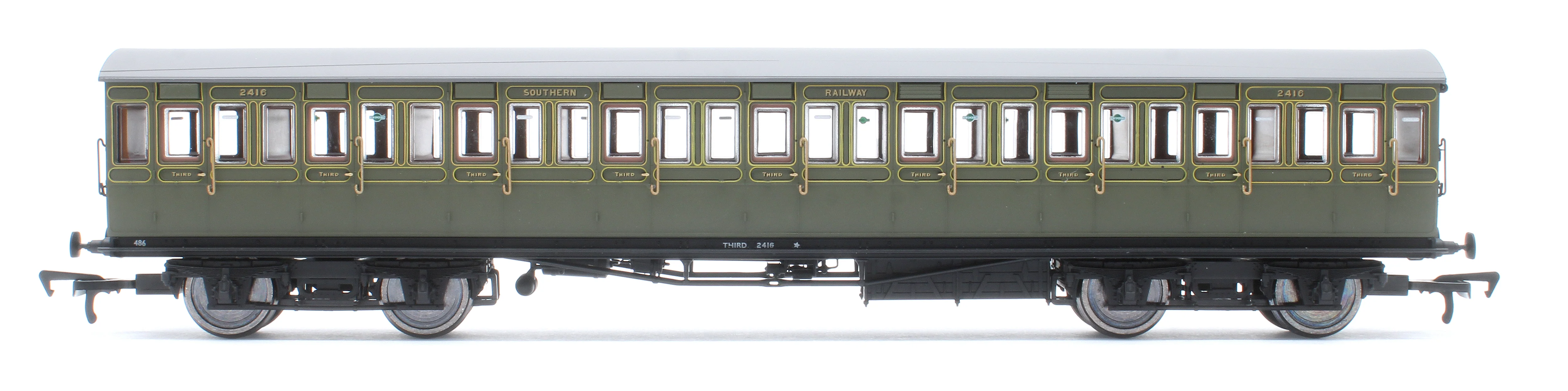 E86021 LBSCR 54ft 'Isle of Wight' 4-Coach Pack SR Maunsell Green No. 486 - Image 13