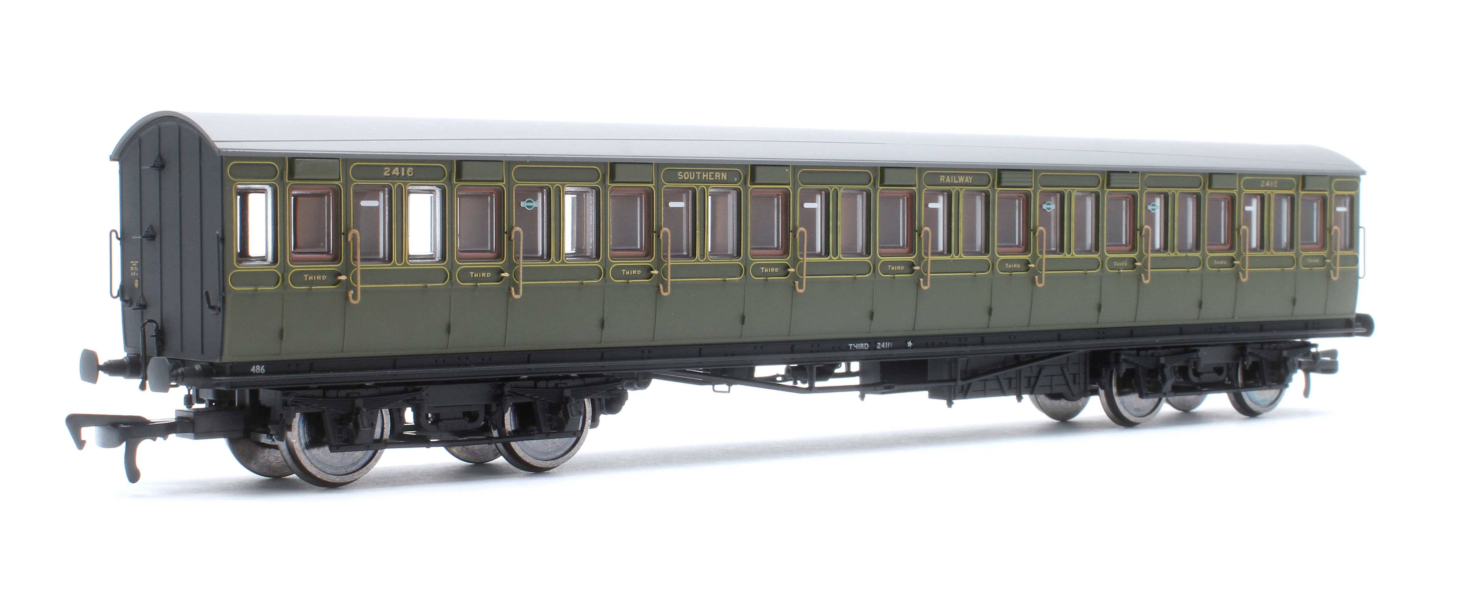 E86021 LBSCR 54ft 'Isle of Wight' 4-Coach Pack SR Maunsell Green No. 486 - Image 14