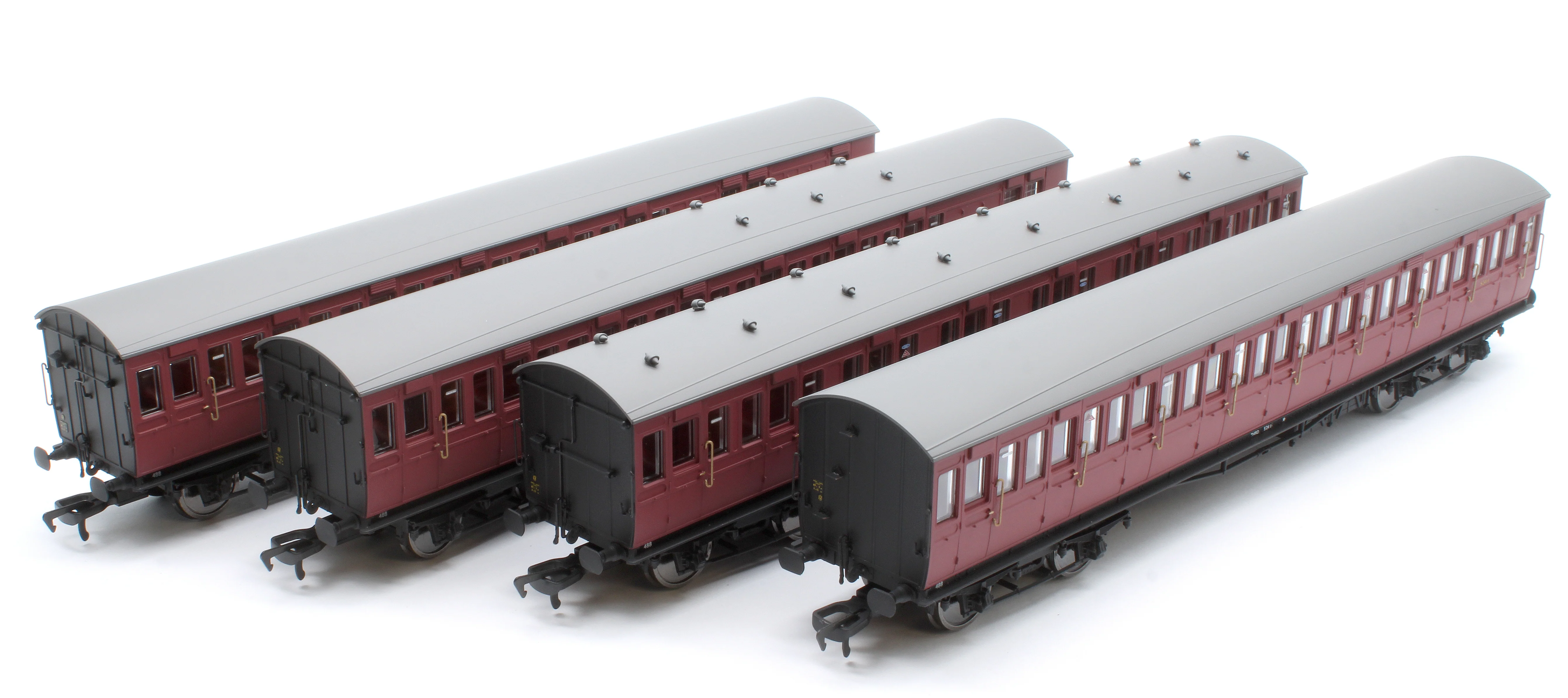 E86023 LBSCR 54ft 'Isle of Wight' 4-Coach Pack BR Crimson No. 488 - Image 14