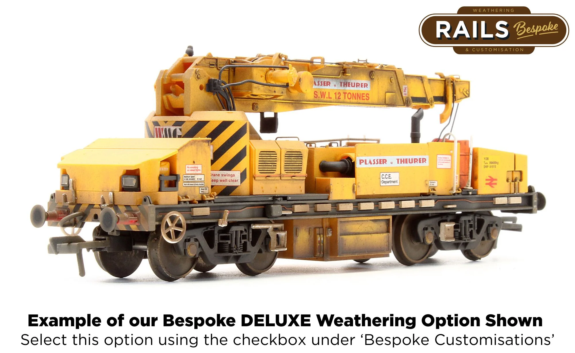 E87108 Plasser 12T YOB Diesel-Hydraulic Crane DRP81515 BR Departmental Yellow - Image 6